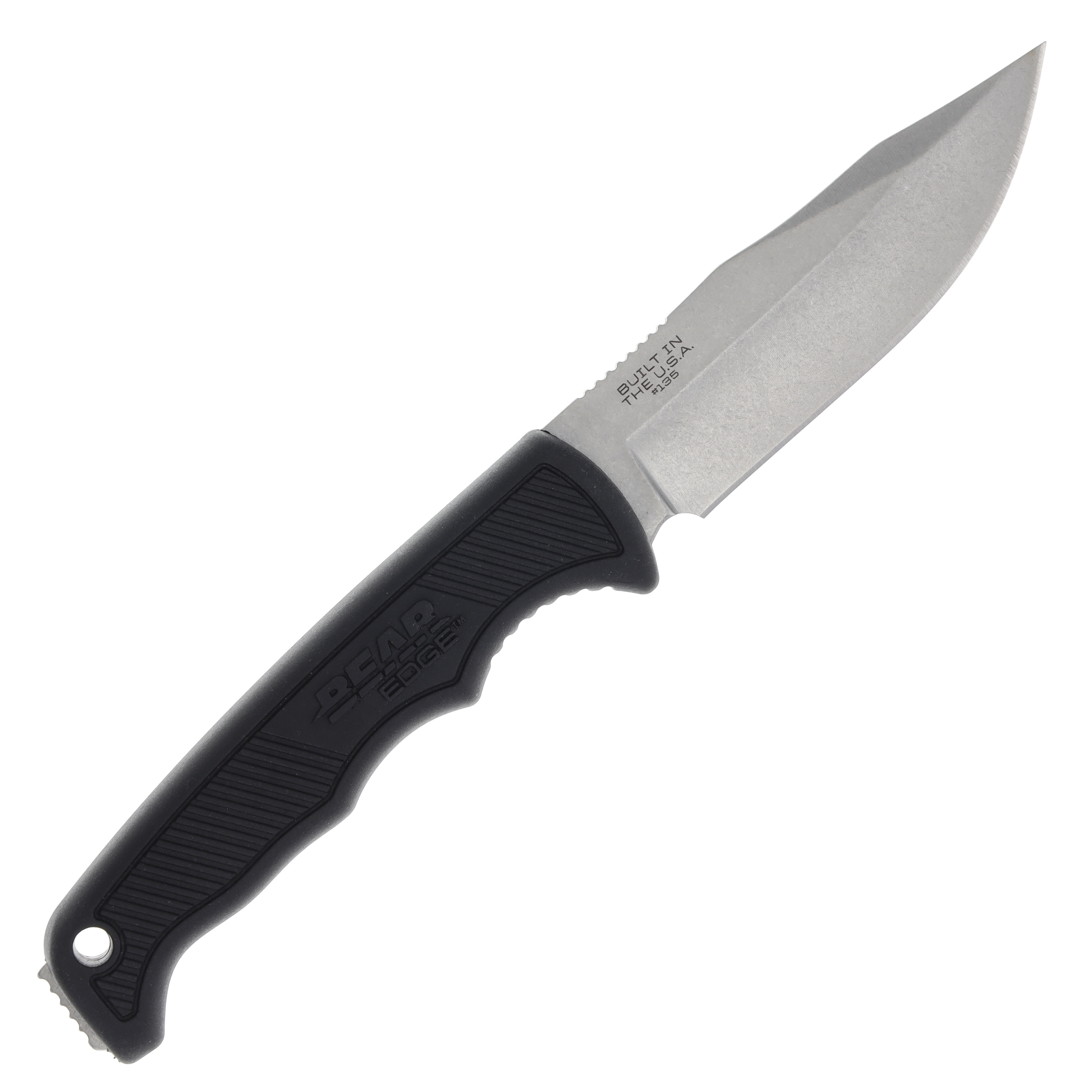 Bear & Son Cushioned Utility Grip 3.62 Inch Plain Satin Clip Point BR61135 View 4