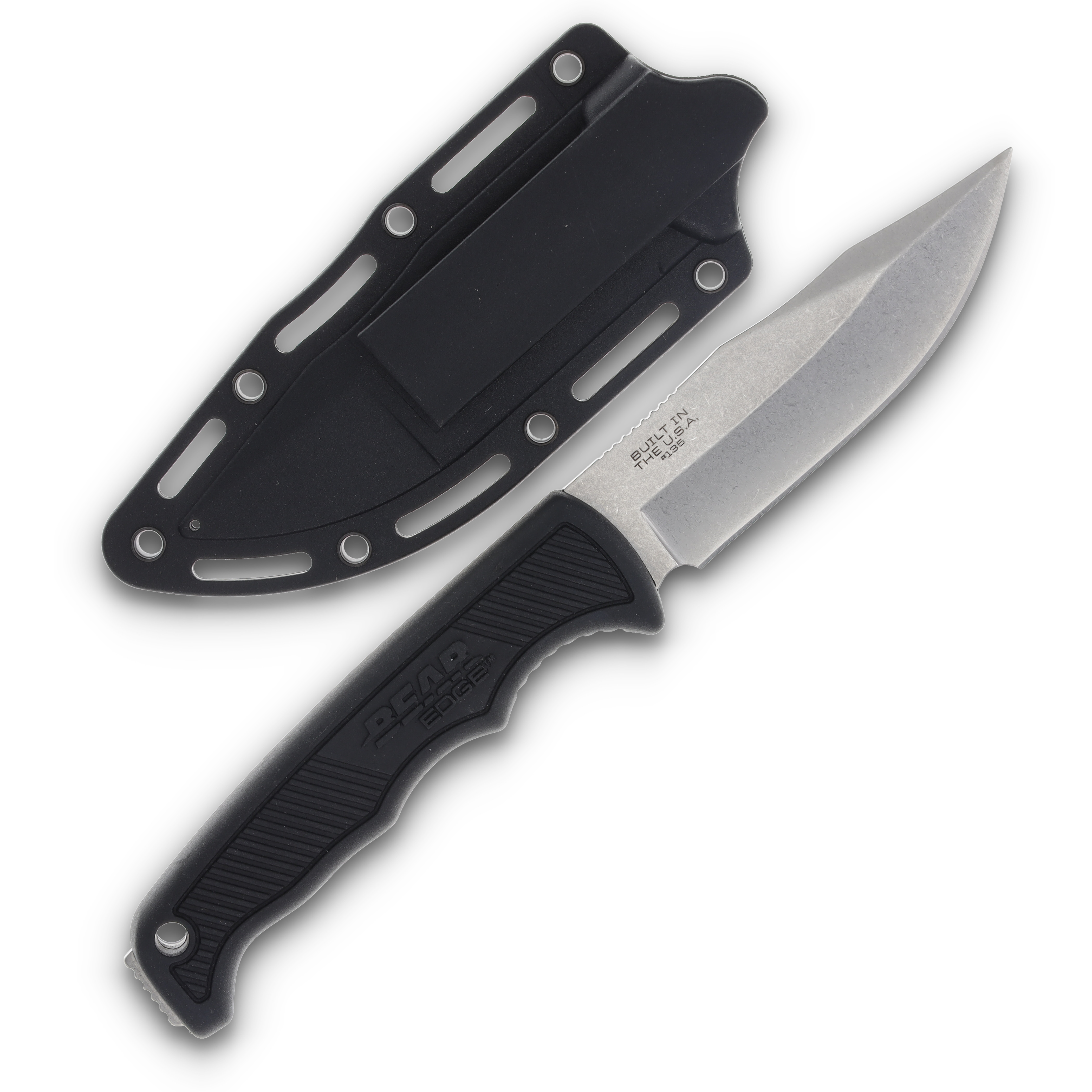 Bear & Son Cushioned Utility Fixed Blade 3.62in Plain Satin Clip Point BR71135 View 2
