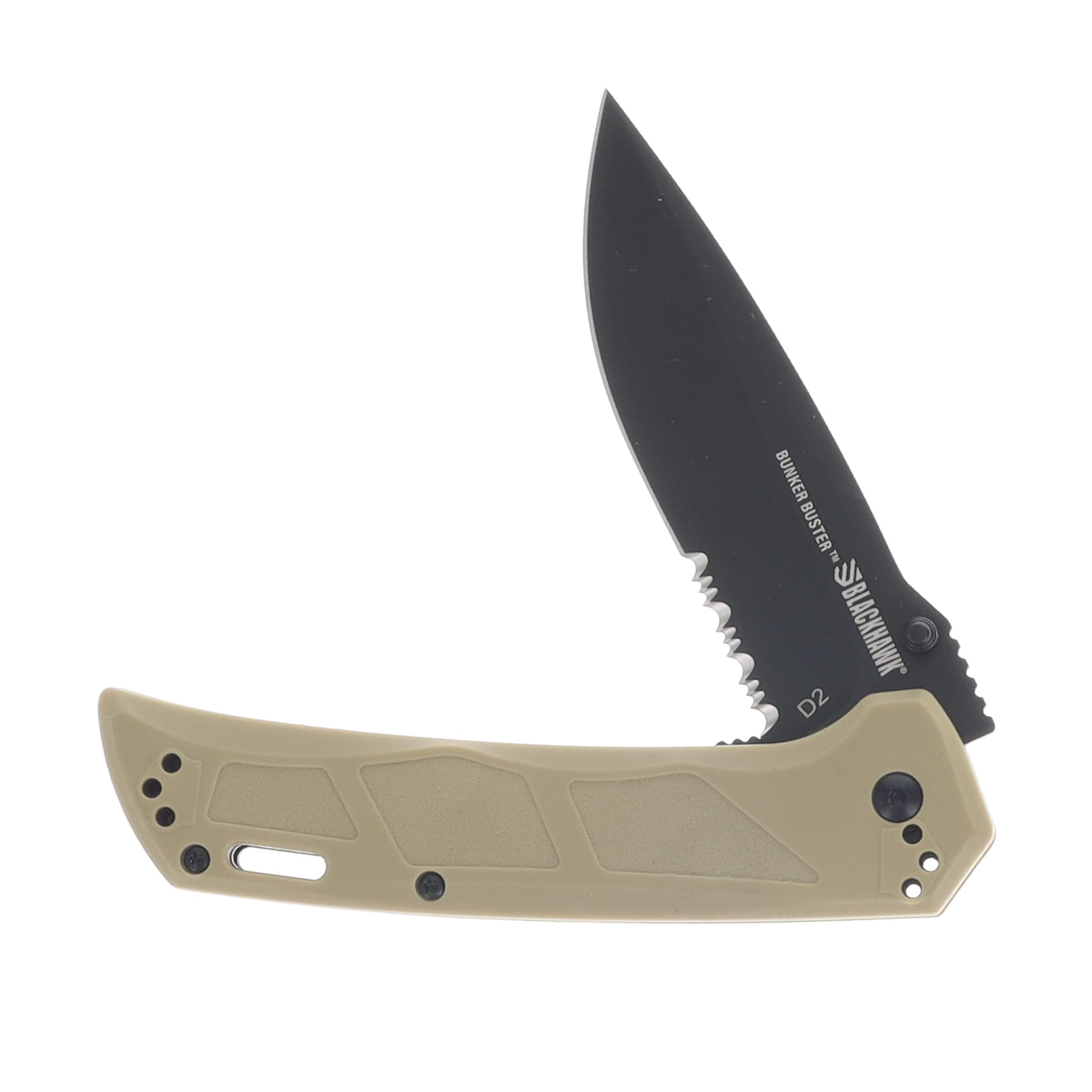 Blackhawk Bunker Buster Folding Knife DLC Drop Point D2/Tan Zytel BHBB401TN View 3