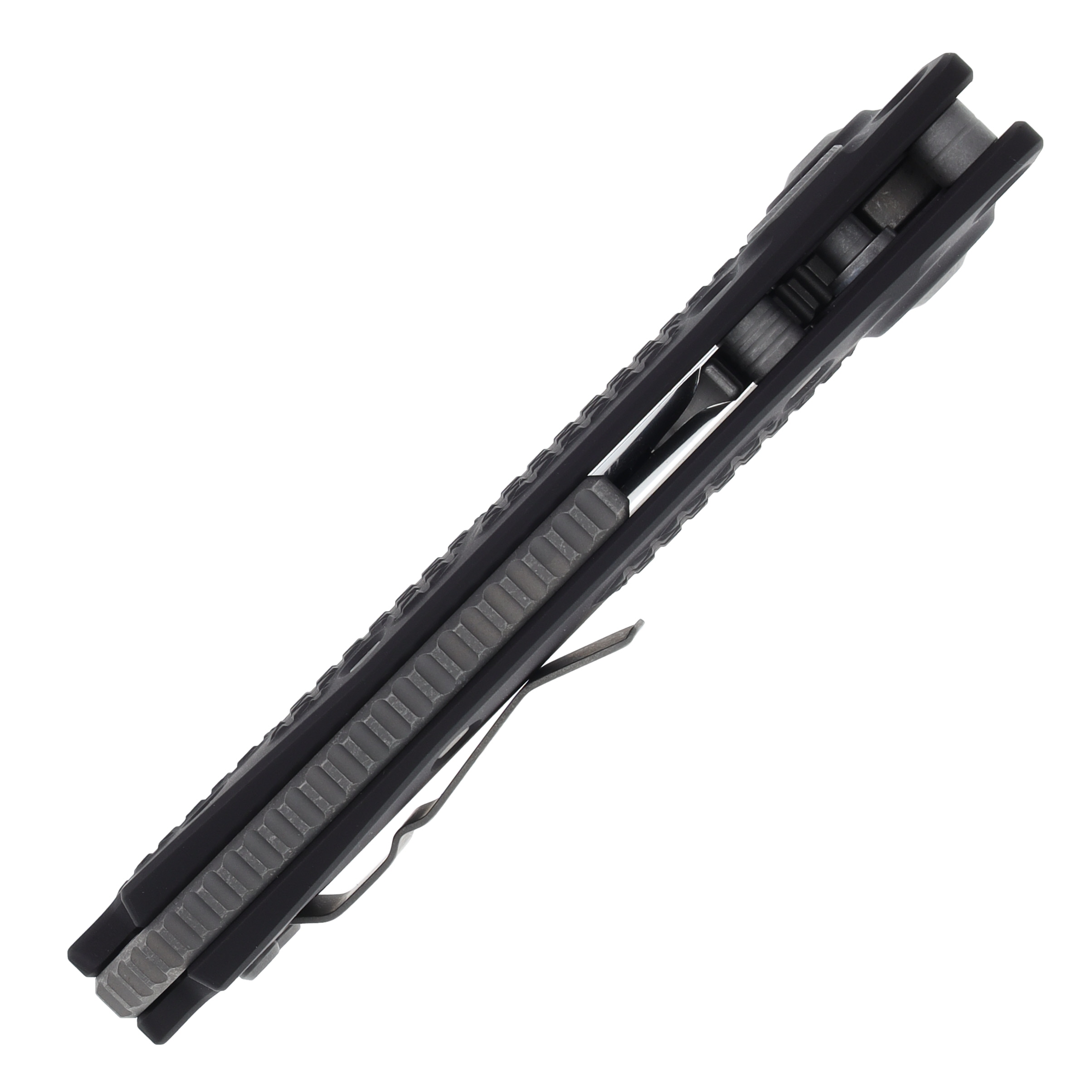Microtech Stitch-A Automatic Knife 3.75" Half Serrated Apocalyptic Spear Point Black AUMT16911AP View 6