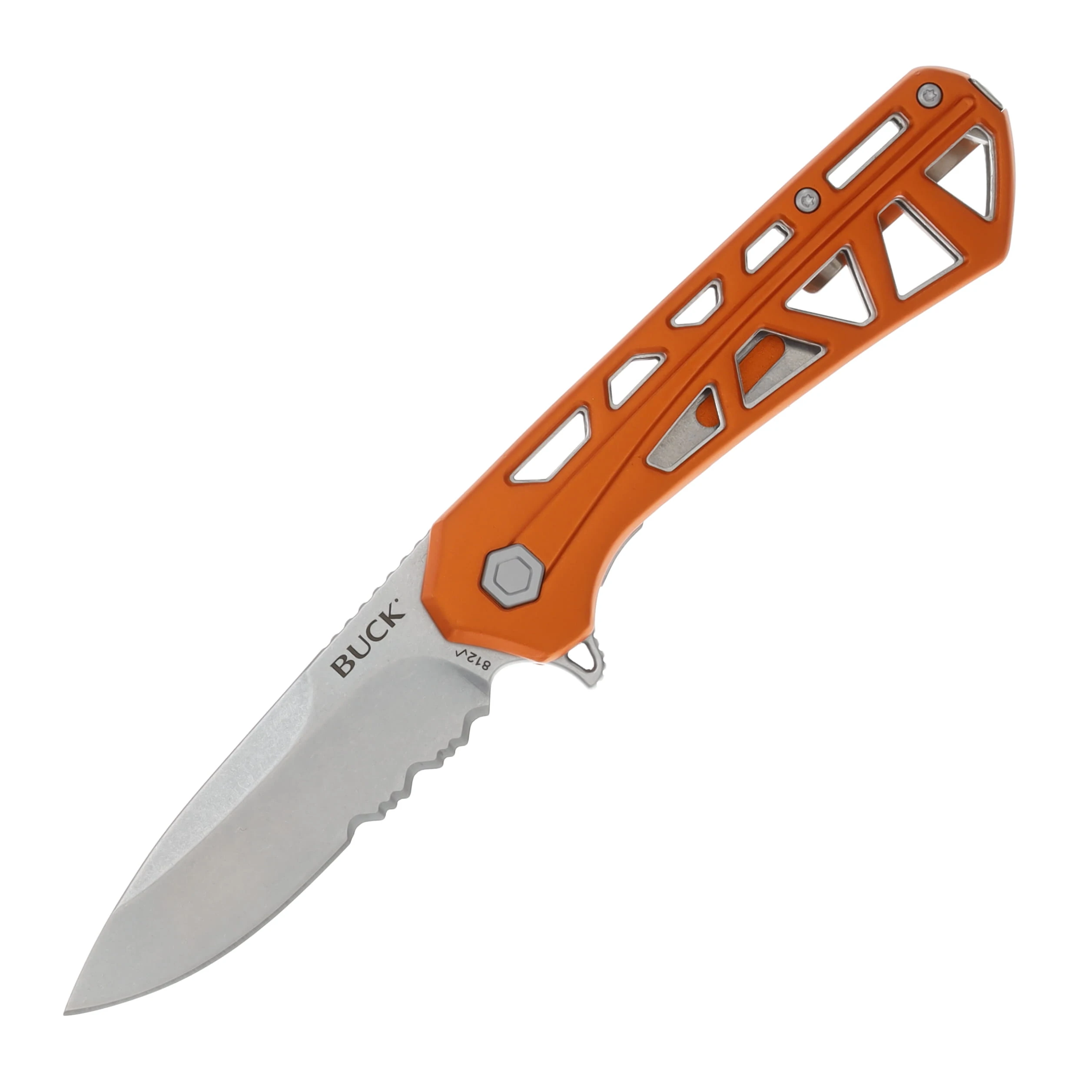 Buck 812 Trace 3.23in Satin 7Cr17 Drop Point Orange BU13756 View 1