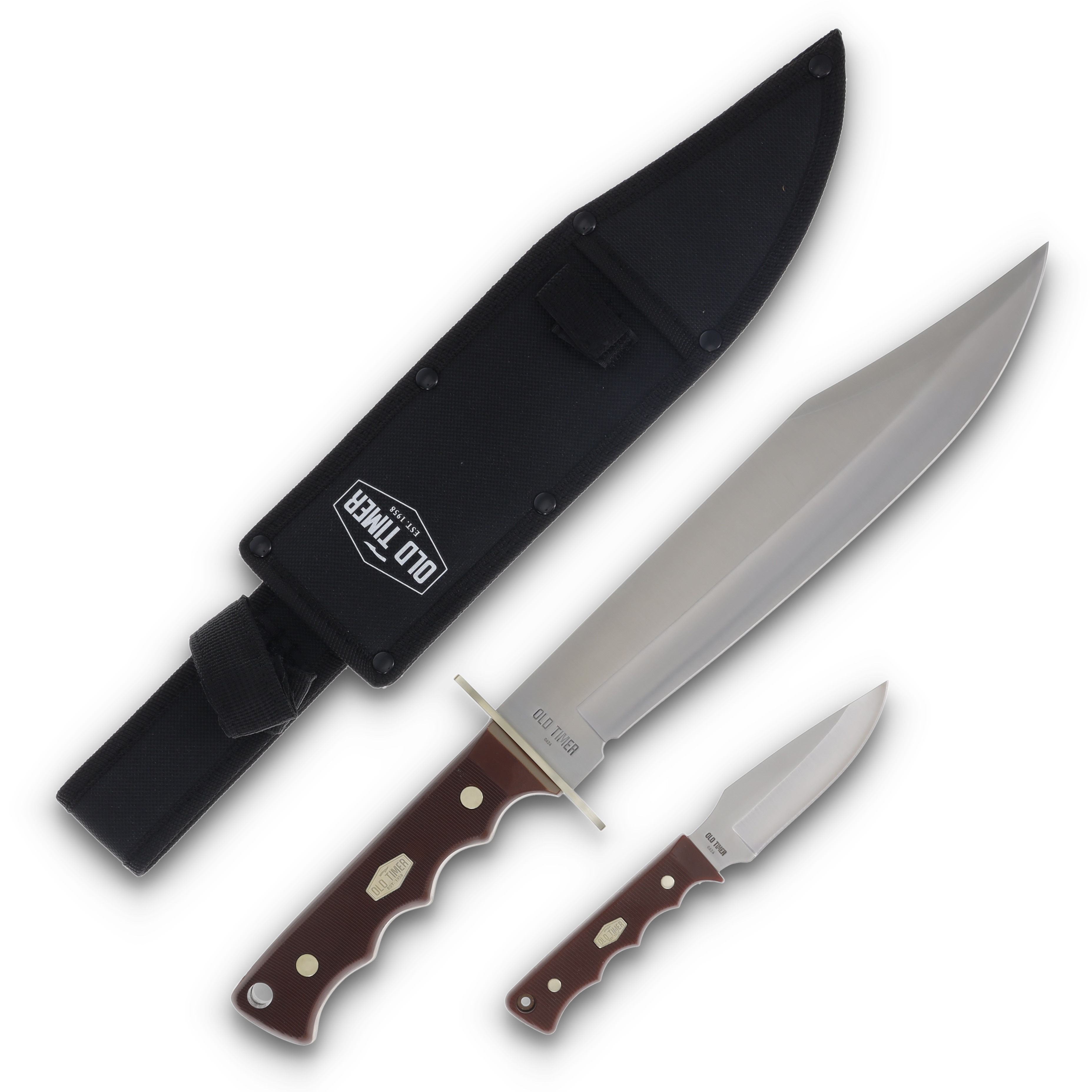 Old Timer Bowie Fixed Blade Combo Sawcut POM W/Sheath 1207759 View 1