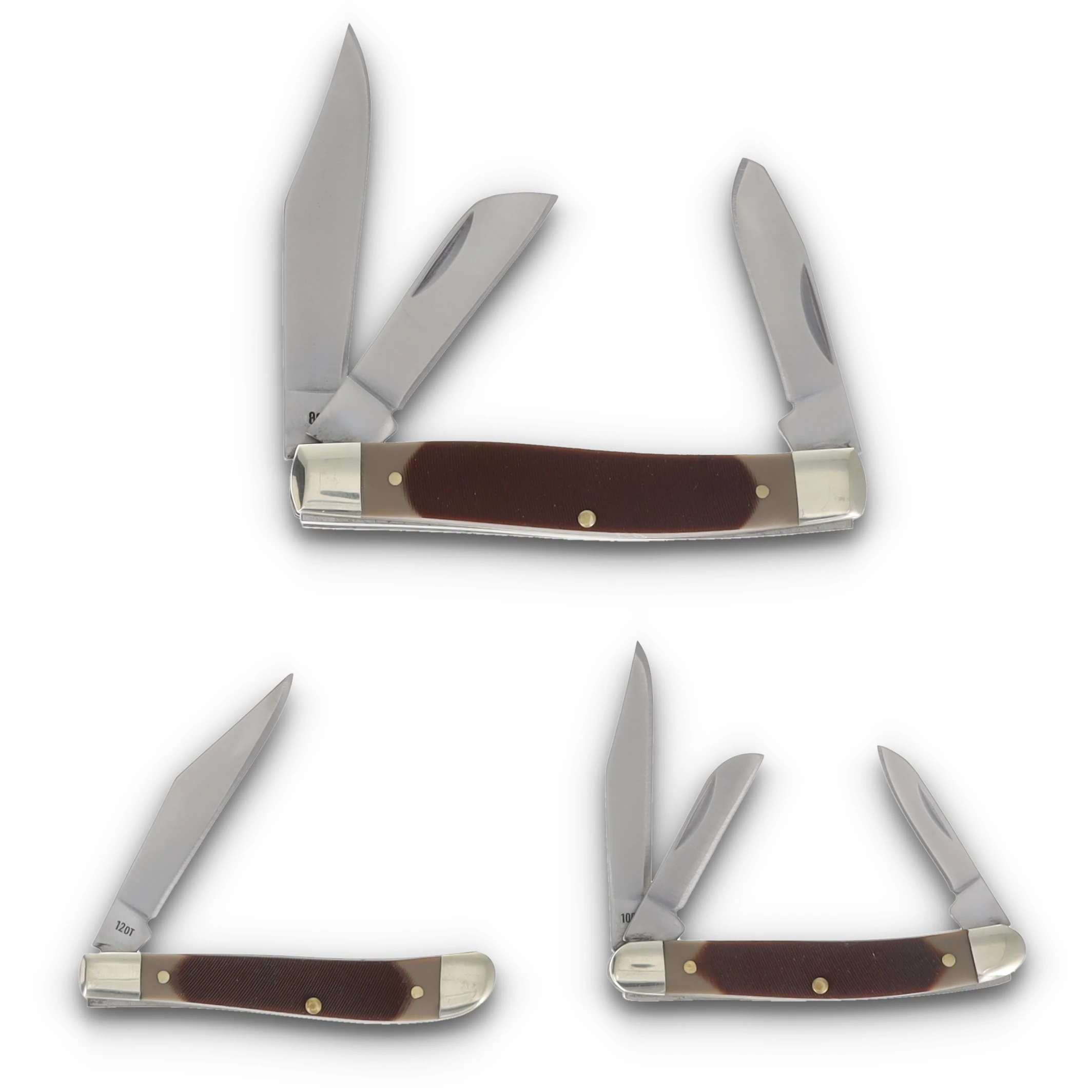 Old Timer 3pc Sawcut Bone Pocket Knife Set With Gift Tin 1207768 View 2