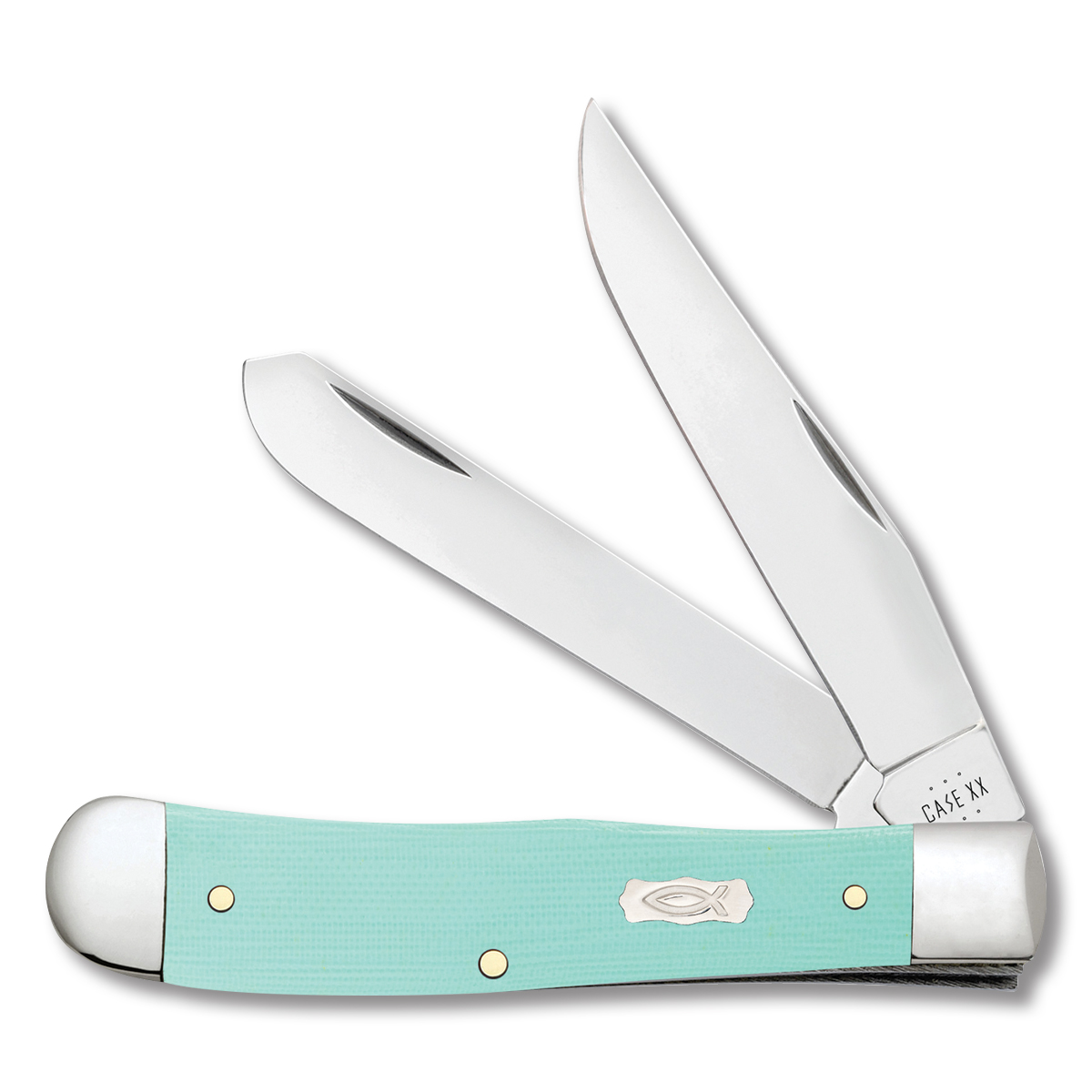 Case XX Seafoam Green Smooth G-10 Trapper CA18100 View 1