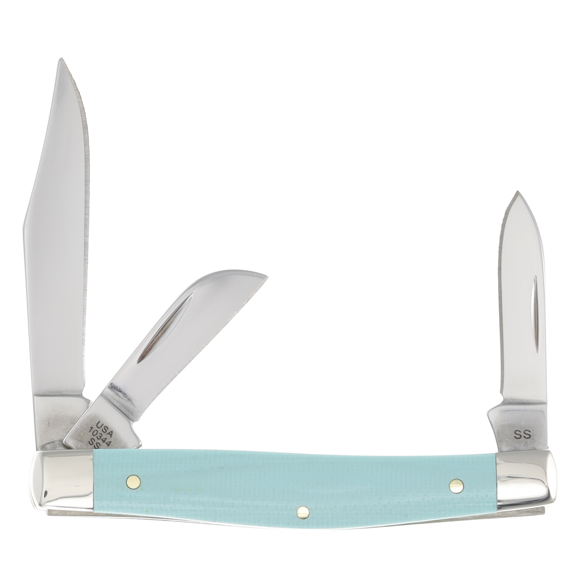 Case XX Medium Stockman Folding Knife Seafoam Green Smooth G-10 CA18102 View 2