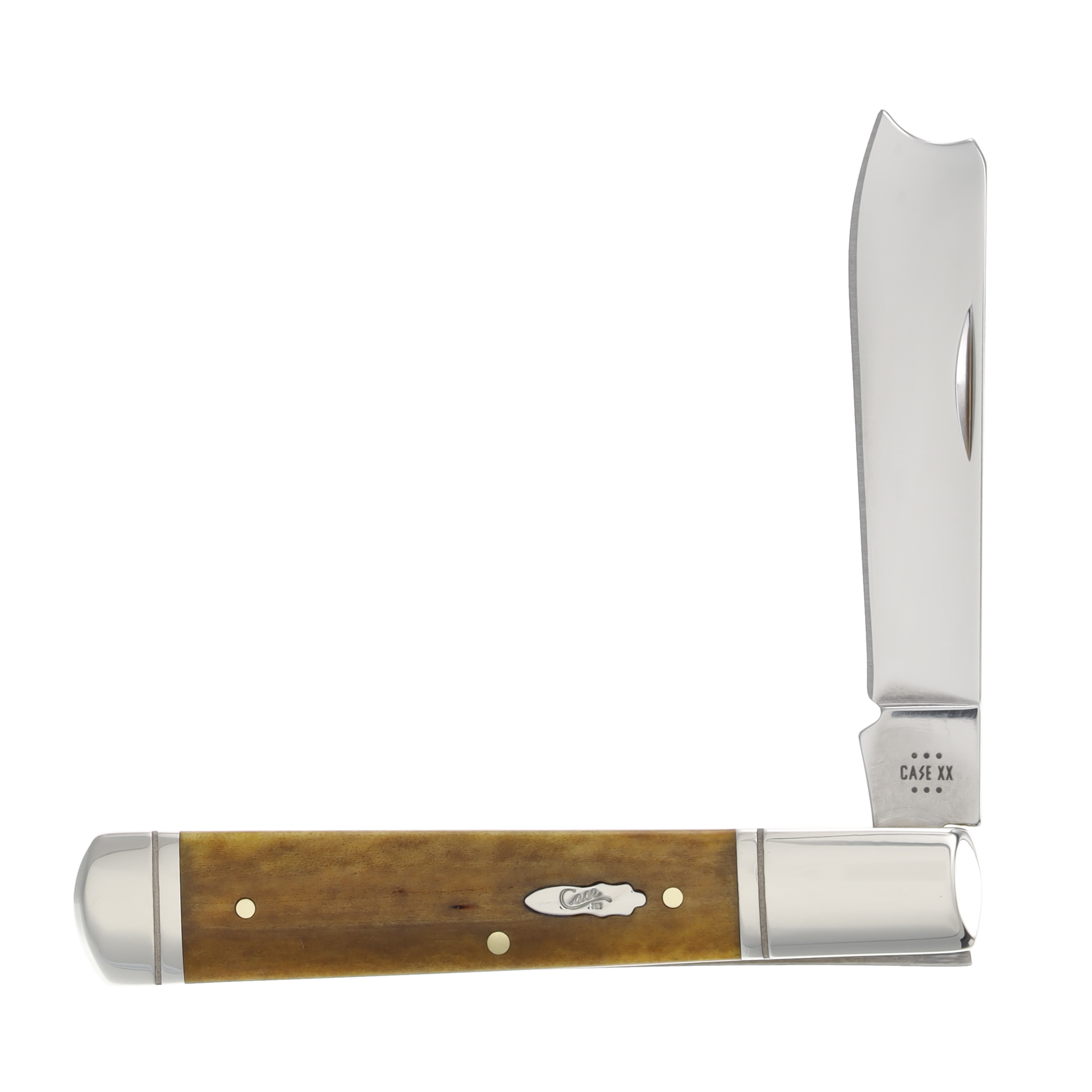 Case XX Smooth Antique Bone Fluted Bolsters 05 Razor Pattern View 1