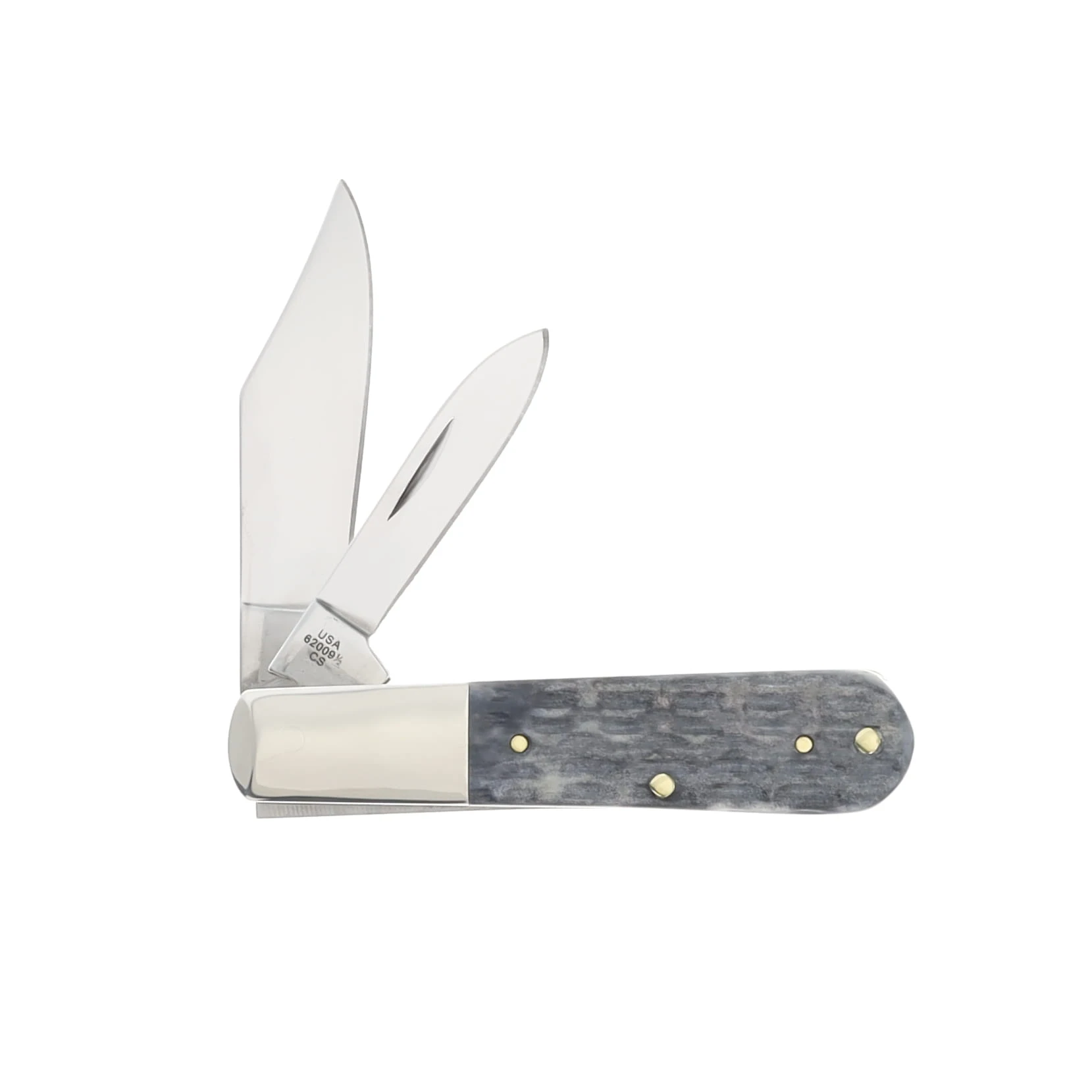 Case XX Carbon Steel Gray Pocket Worn Crandall Jigged Bone Barlow CA58423 View 2