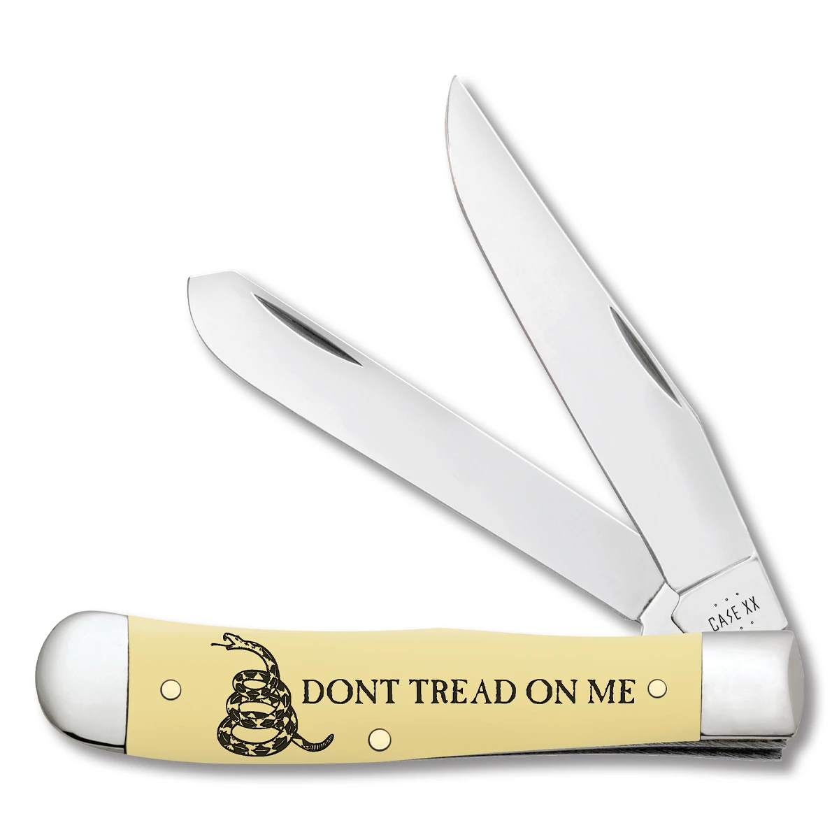 Case Don't Tread On Me Gadsden Flag Smooth Yellow Synthetic Trapper CA06089 View 1