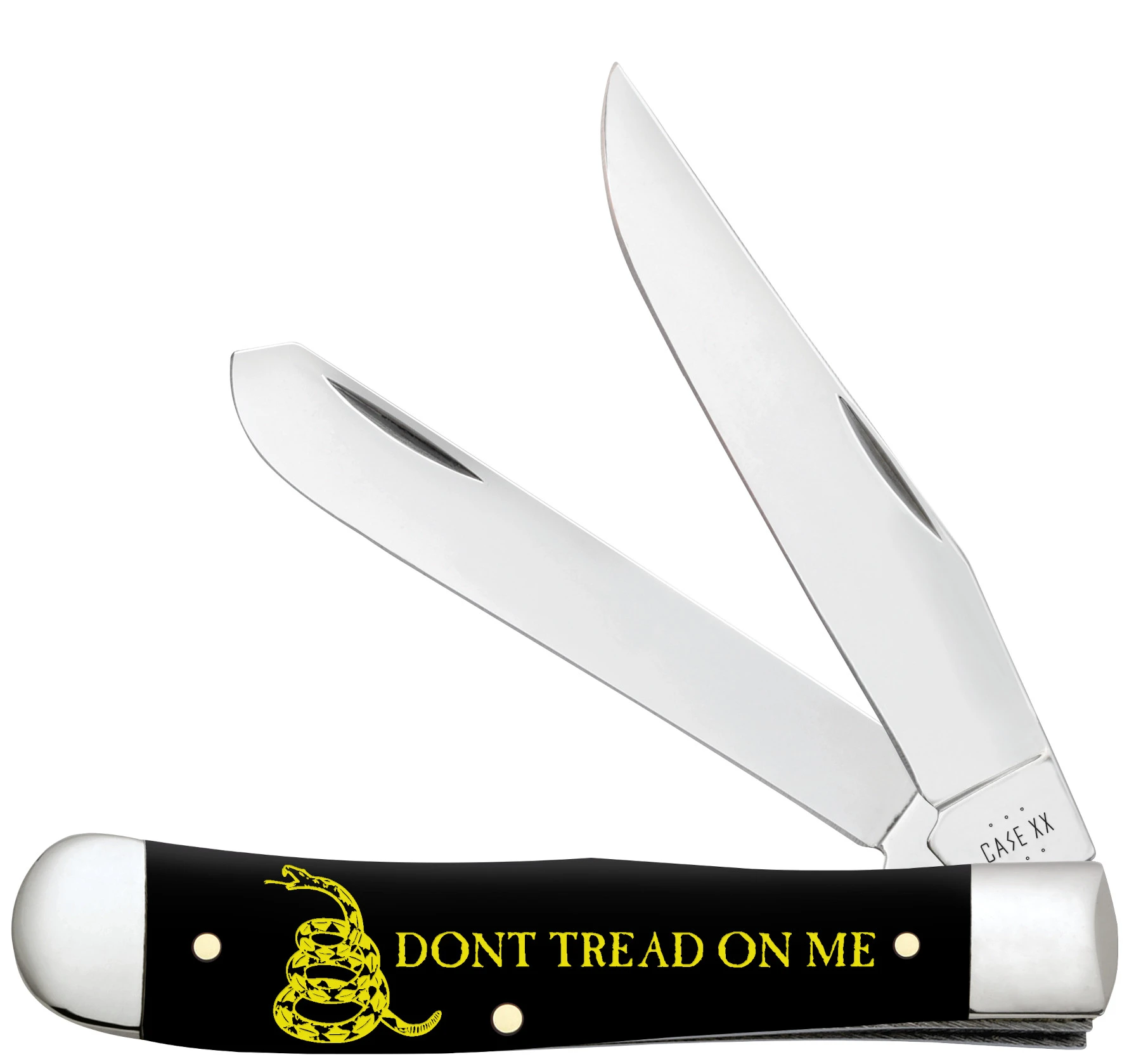 Case Don't Tread On Me Gadsden Flag Smooth Black Synthetic Trapper CA06090 View 1
