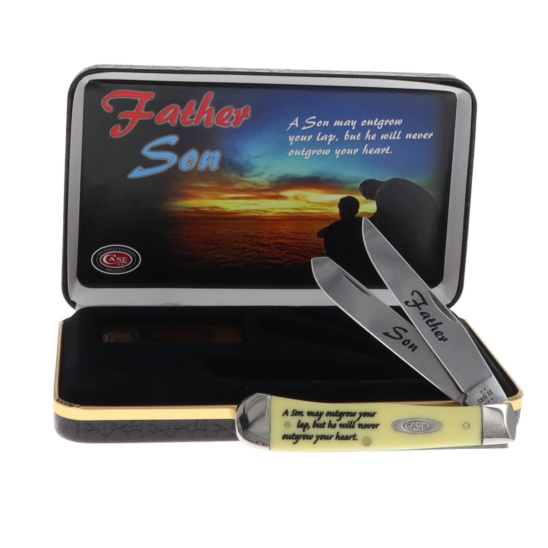 Case Father & Son Yellow Delrin Trapper with Gift Box CATFSY View 1