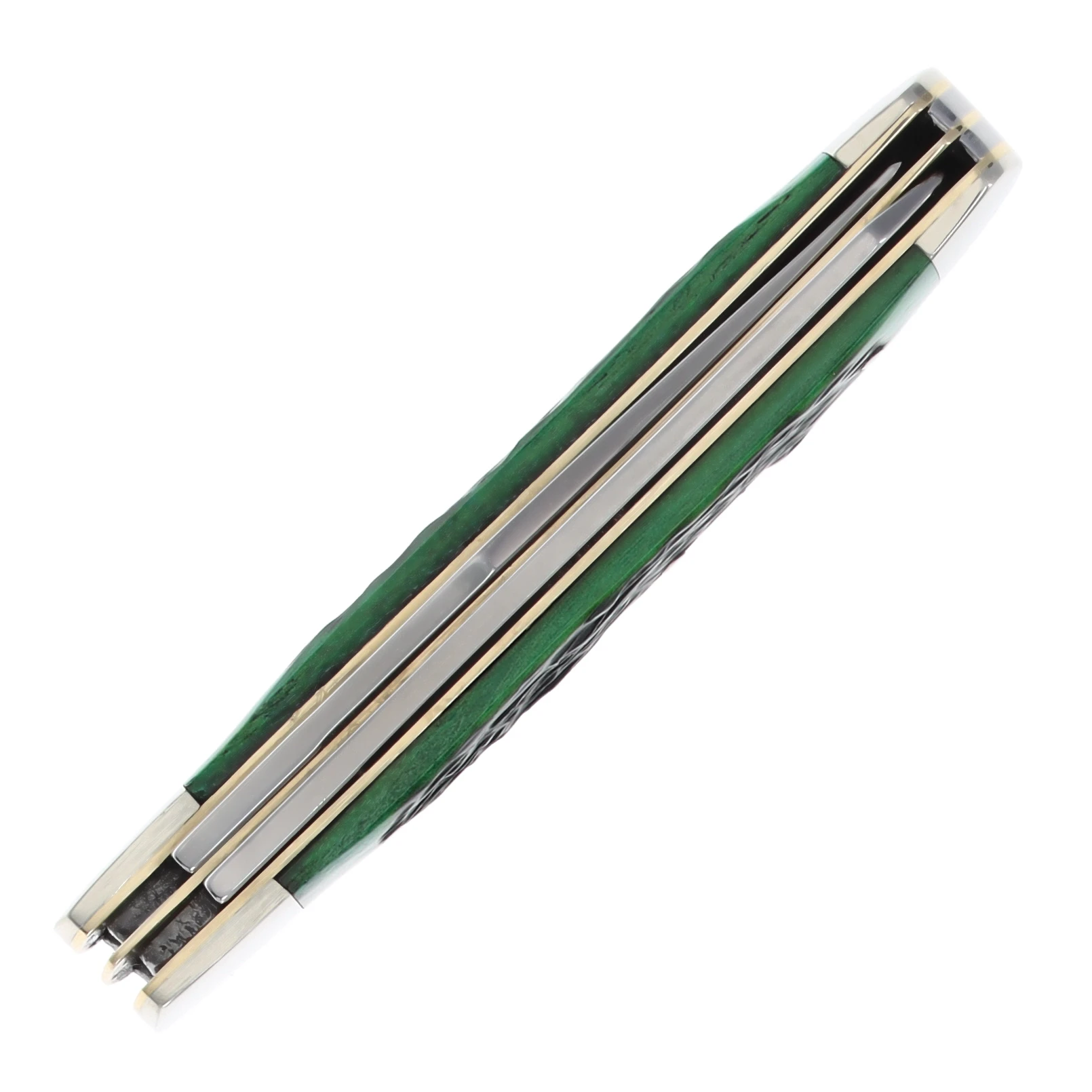 Queen Cutlery Green Jigged Bone Mini Trapper 3.5" Closed QGPSB07 View 5