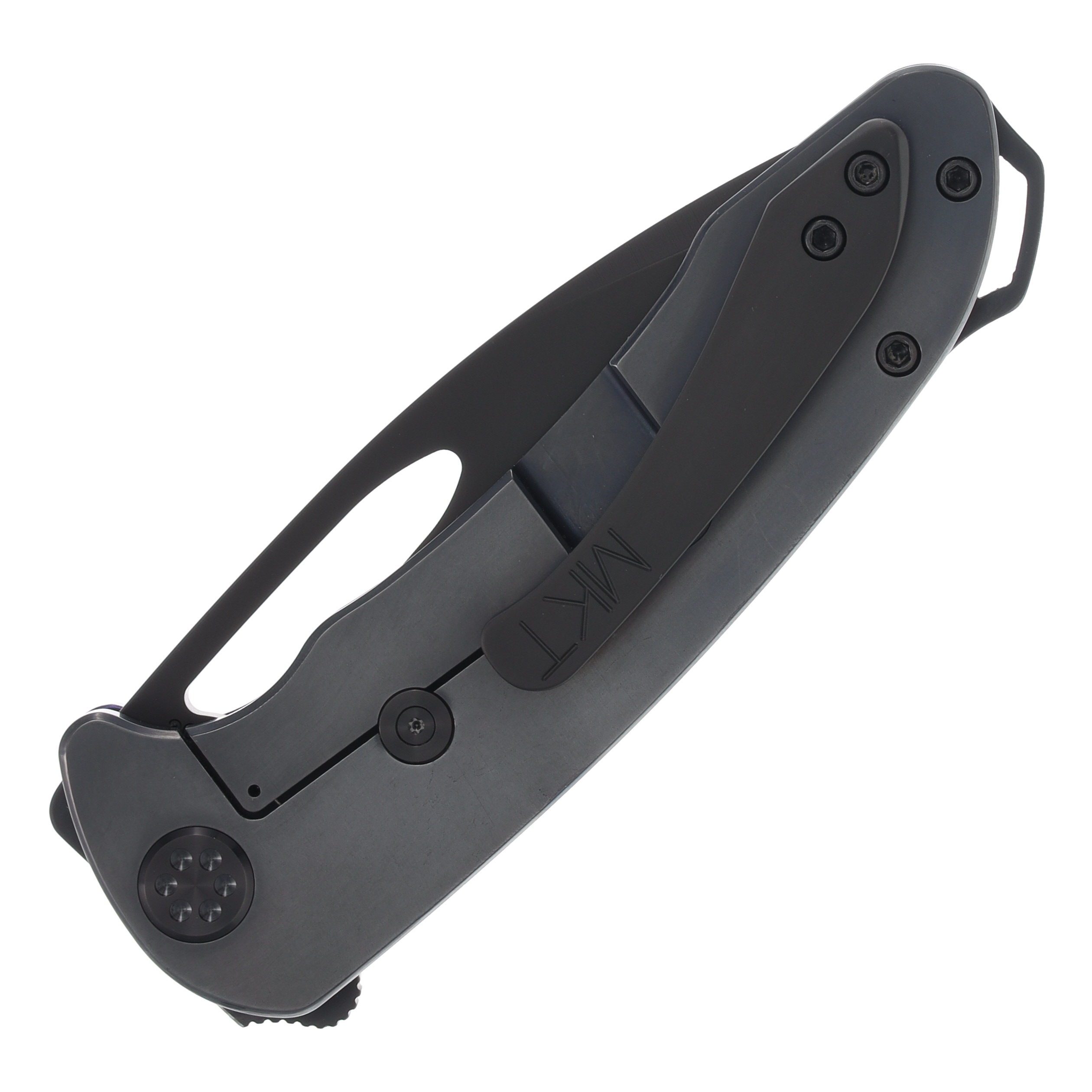 Medford On Belay Folding Knife DLC S45VN Drop Point/Flamed Tsunami Handles with PVD Hardware MK0384PQ-03PV-TPCP-BP View 6