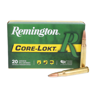 Remington Core-Lokt 30-06 Springfield Rifle Ammunition 20 Rounds Brass Centerfire 150 Grain Core-Lokt PSP View 1
