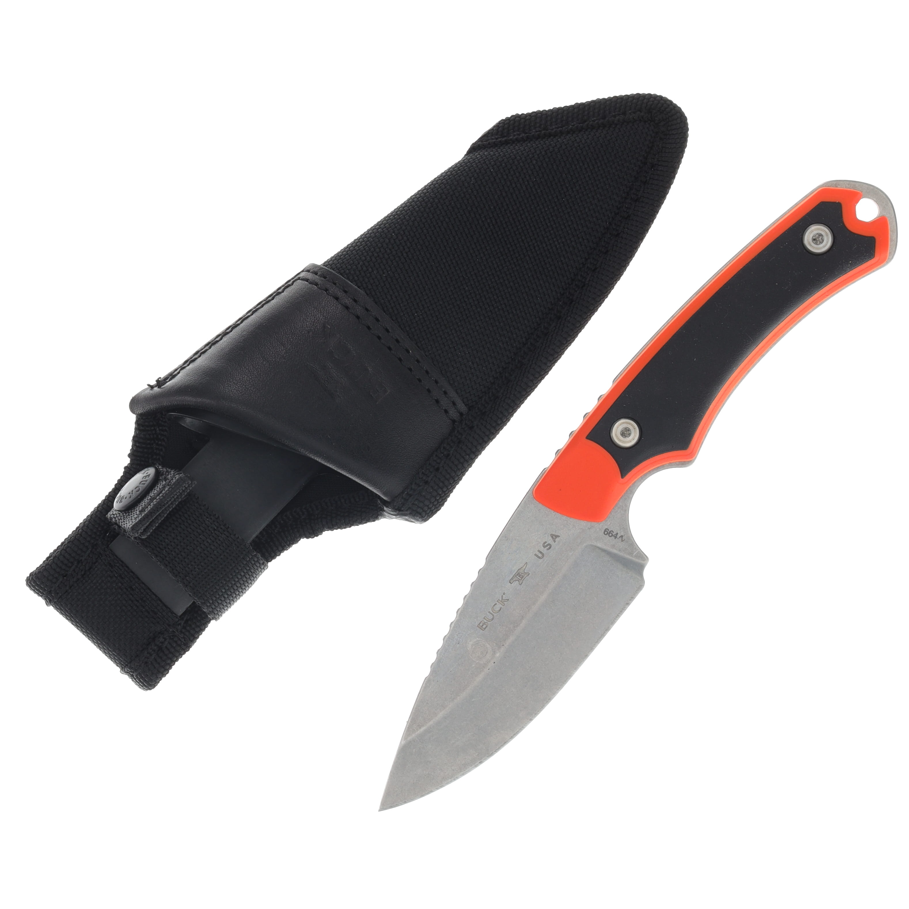 Buck Alpha Hunter Select Fixed Blade Orange 3.625in Drop Point BU13728 View 1