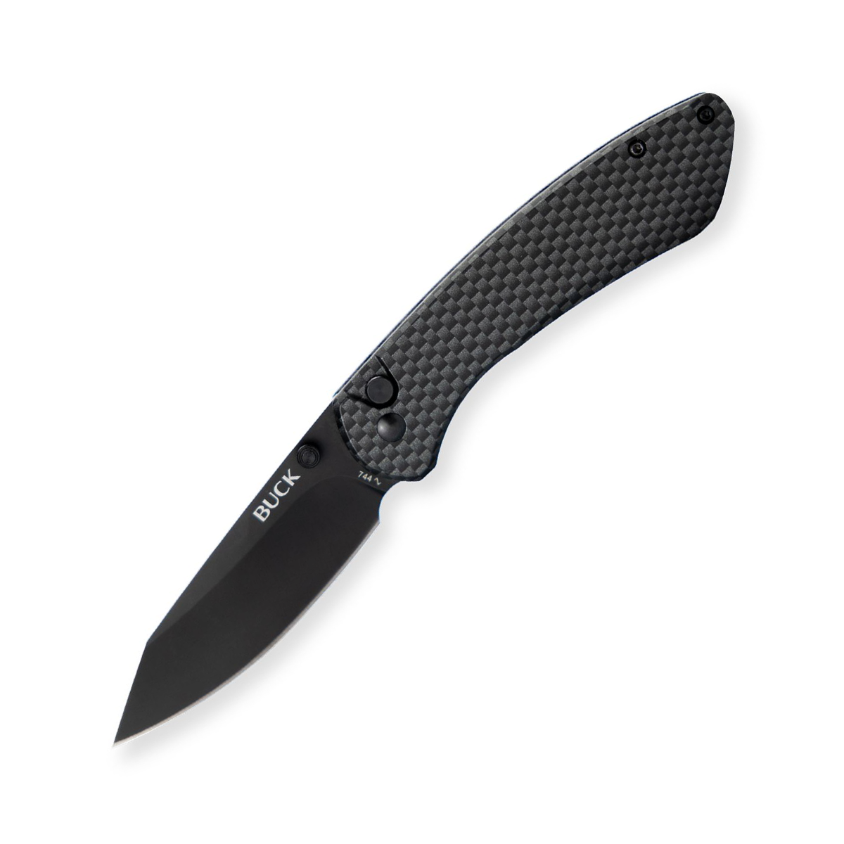 Buck 744 Sovereign Folding Knife Black 3.22in Plain Clip Point Blade BU13812 View 1