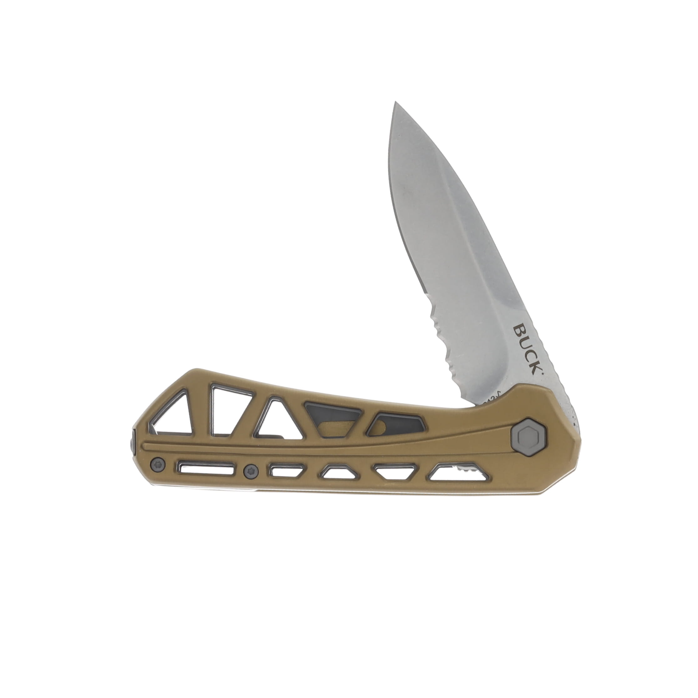 Buck 812 Trace Folding Knife 3.23in Partially Serrated Bronze Anodized Aluminum BU13859 View 3