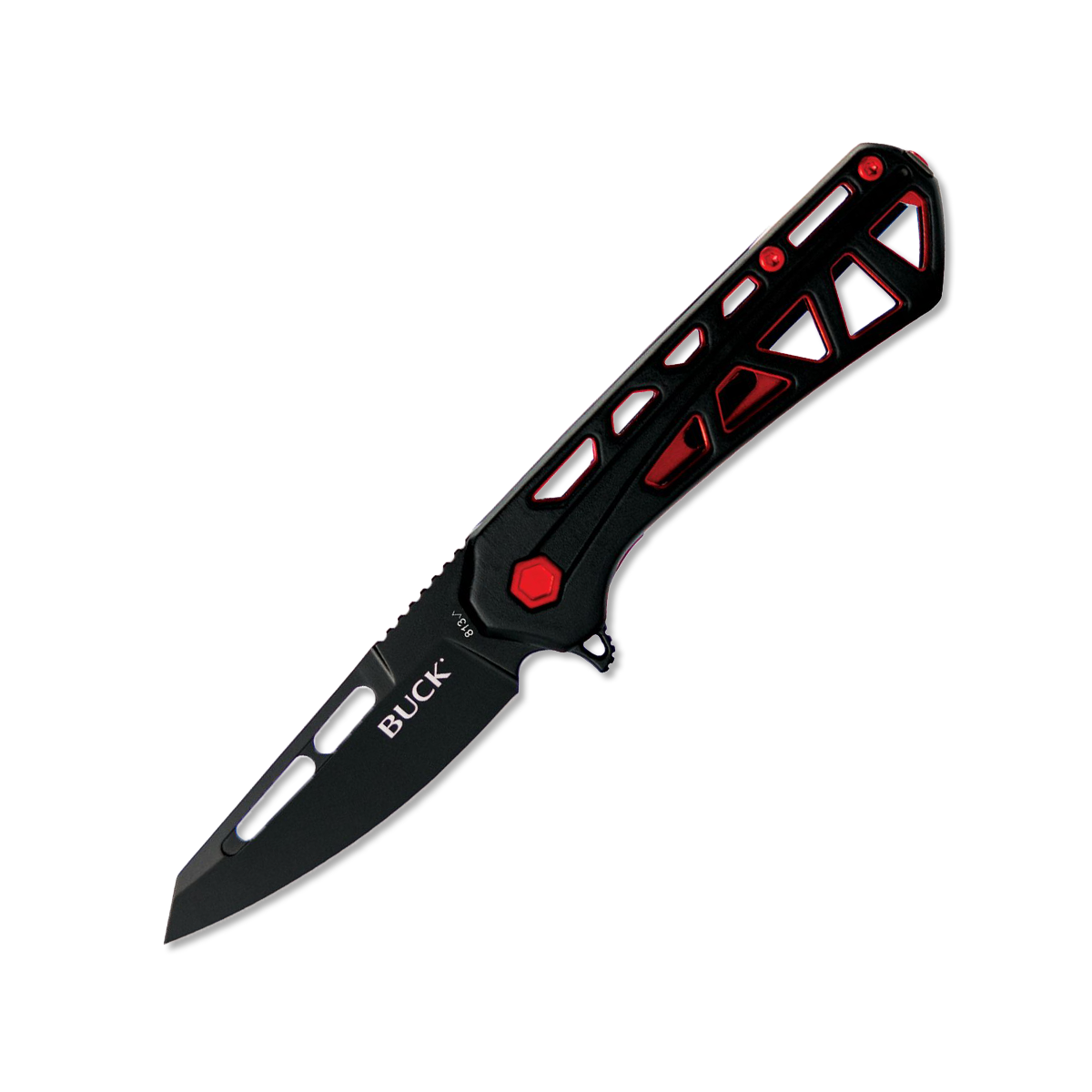 Buck 813 Mini Trace Ops Folding Knife 2.43 Inch Plain Black Tanto BU13758 View 1