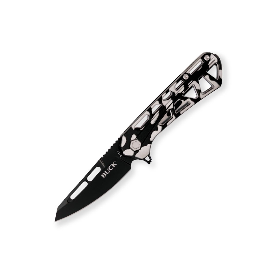 Buck 813 Mini Trace Ops Folding Knife Camo 2.43 Inch Plain Black Tanto BU13762 View 1