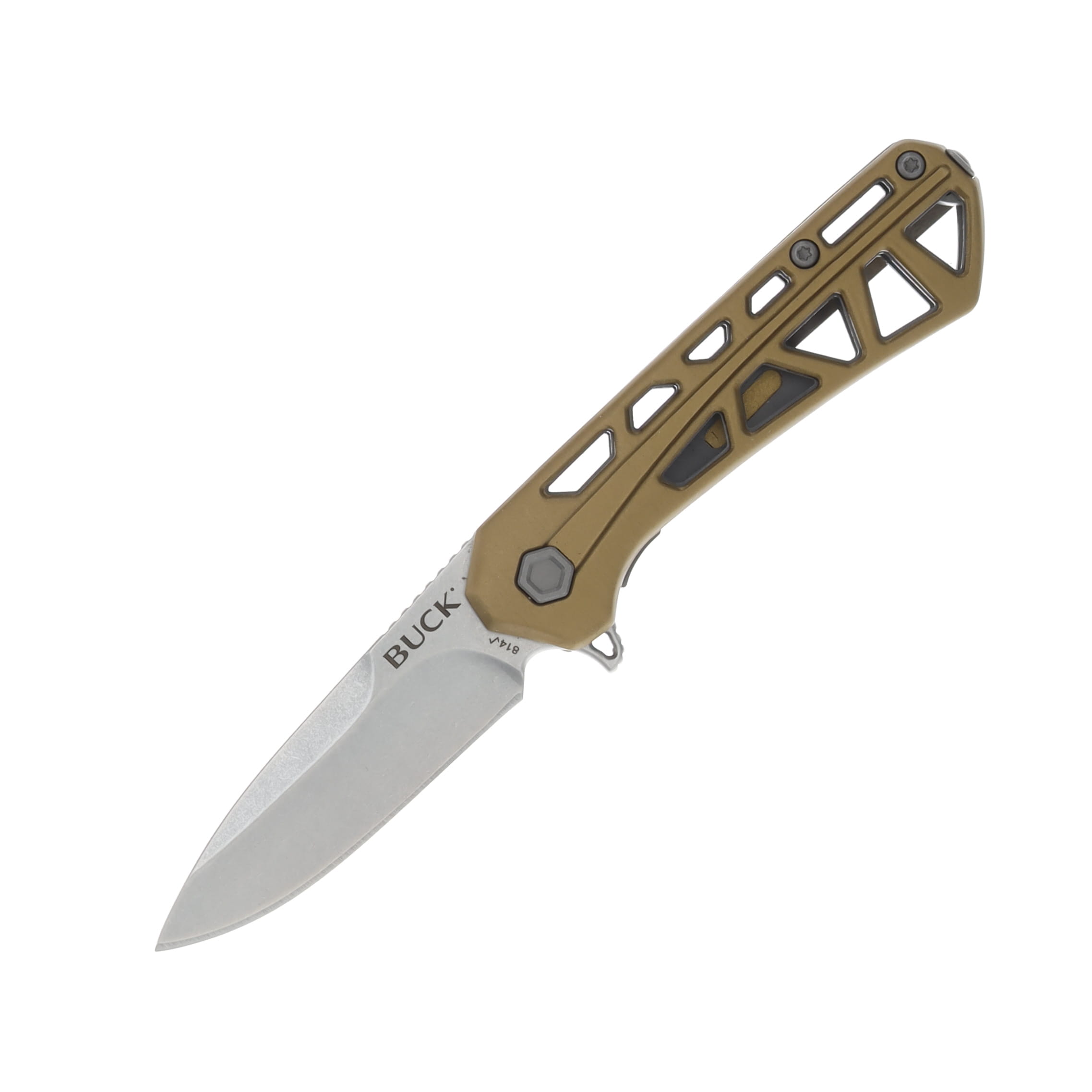 Buck 814 Mini Trace Folding Knife Bronze 2.43in Plain Satin Drop Point BU13861 View 1