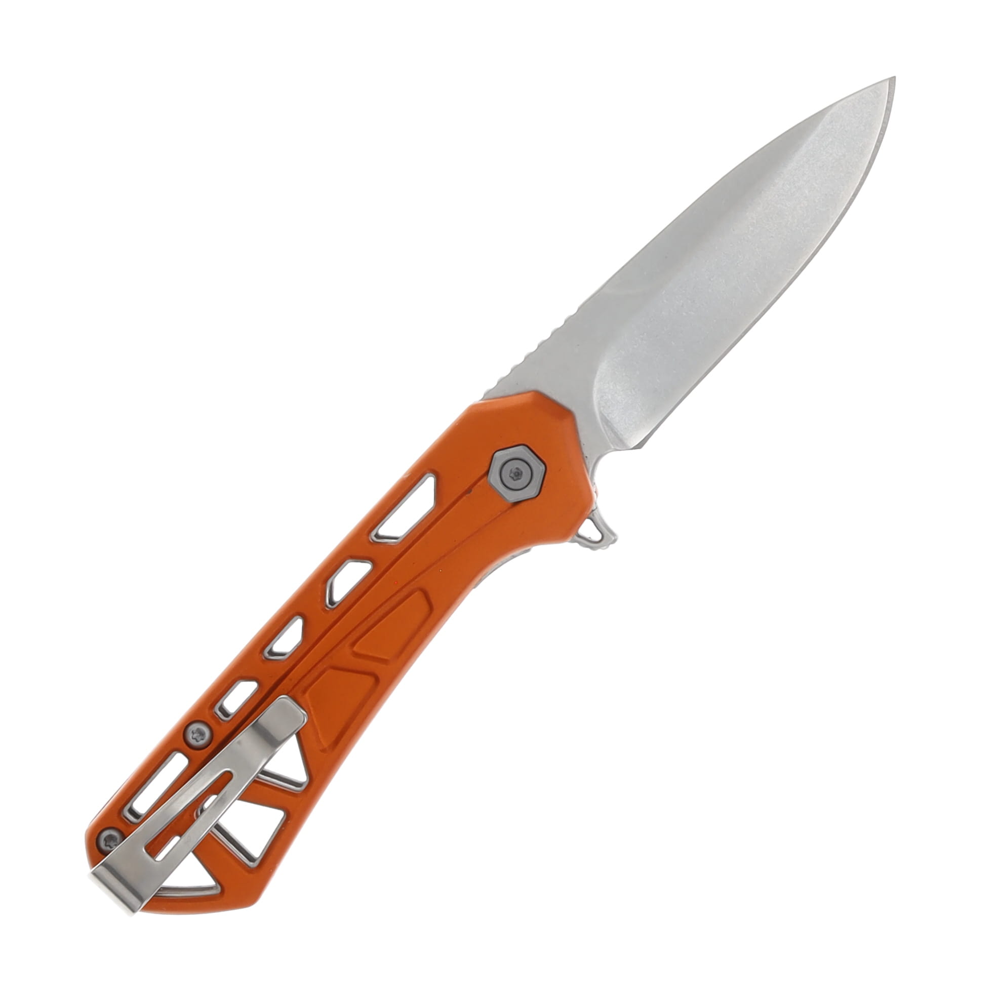 Buck 814 Mini Trace Folding Knife Orange 2.43in Plain Drop Point BU13768 View 2