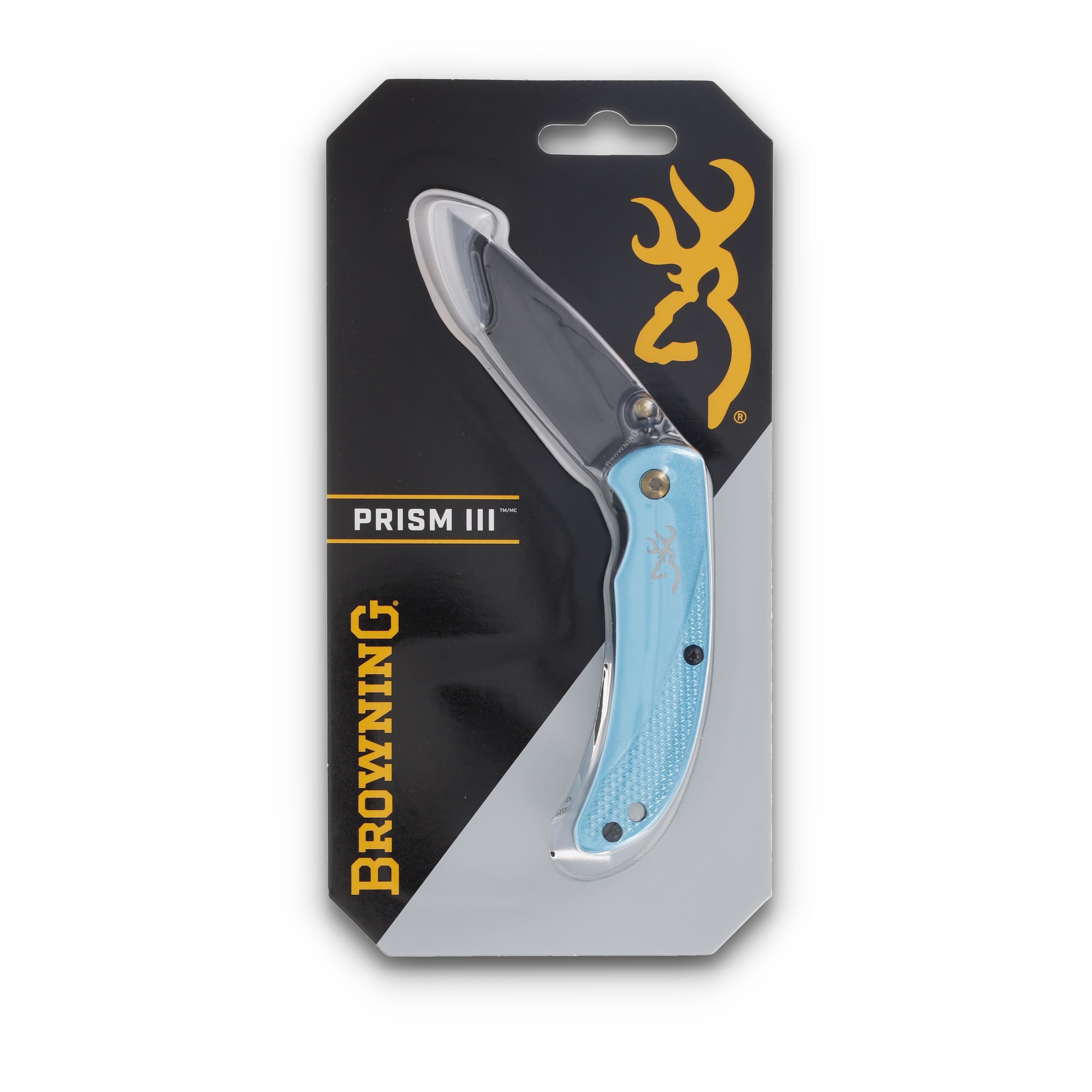 Browning Prism 3 Folding Knife Sky Blue 2.38in Black Plain Drop Point 3220528 View 10