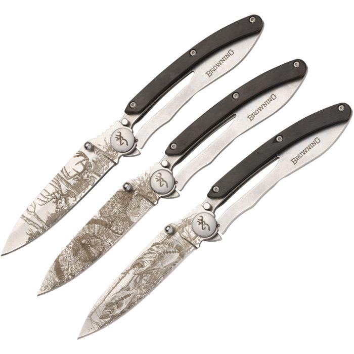 Browning Knife Sportsman Framelock 3-Knife Set 3220521B View 1