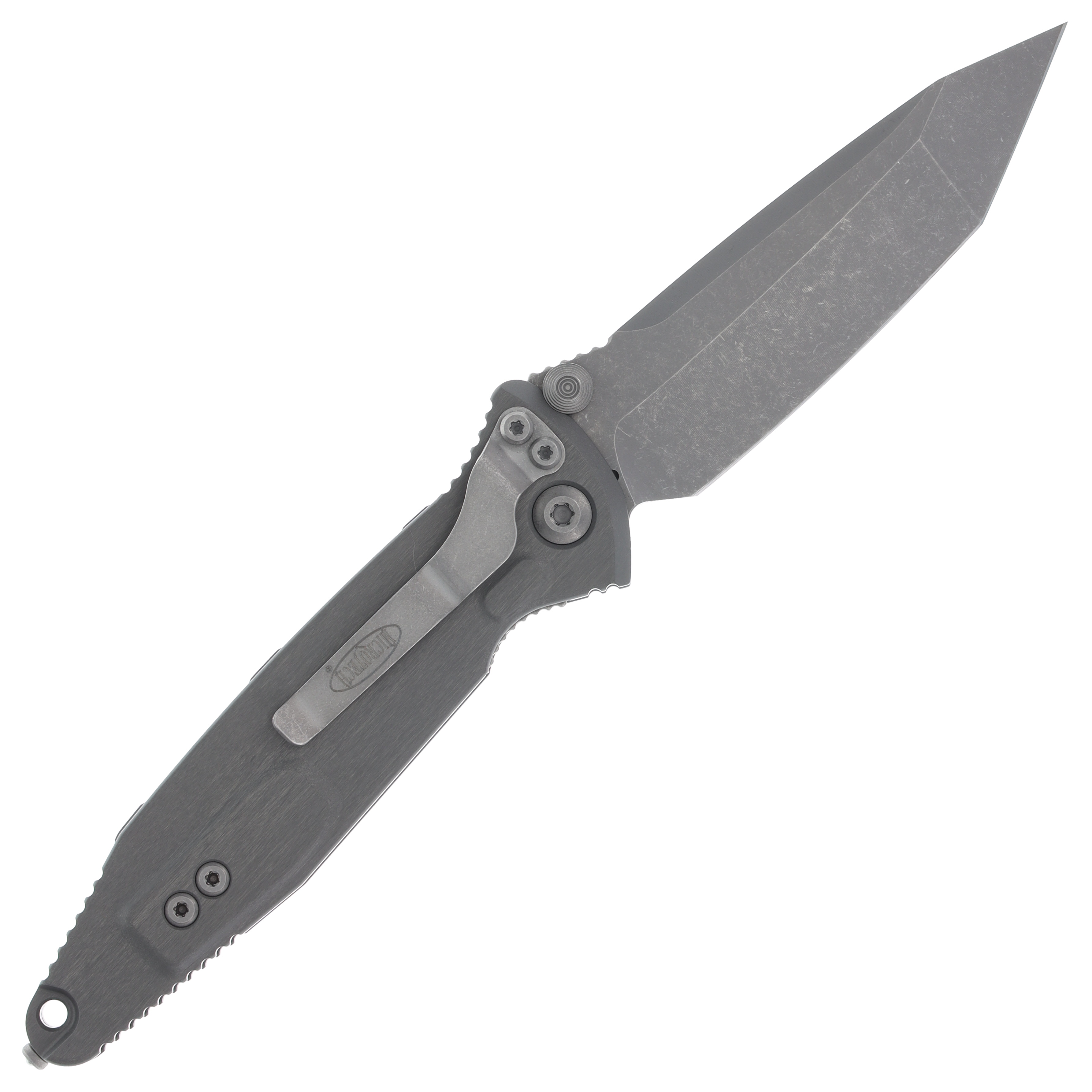 Microtech SOCOM Elite Gray – Black 3.98in Plain Apocalyptic Tanto View 2