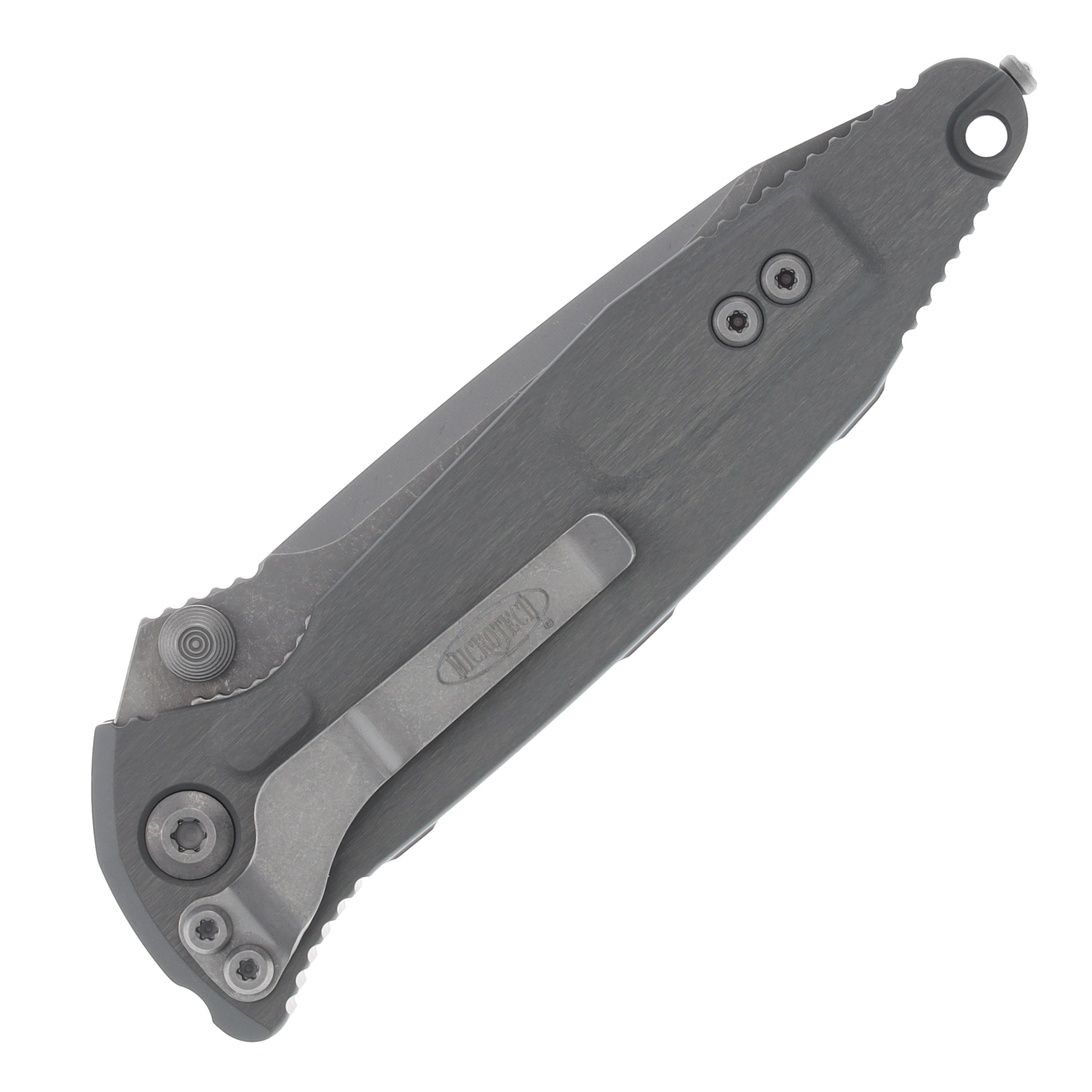 Microtech SOCOM Elite Gray – Black 3.98in Plain Apocalyptic Tanto View 4