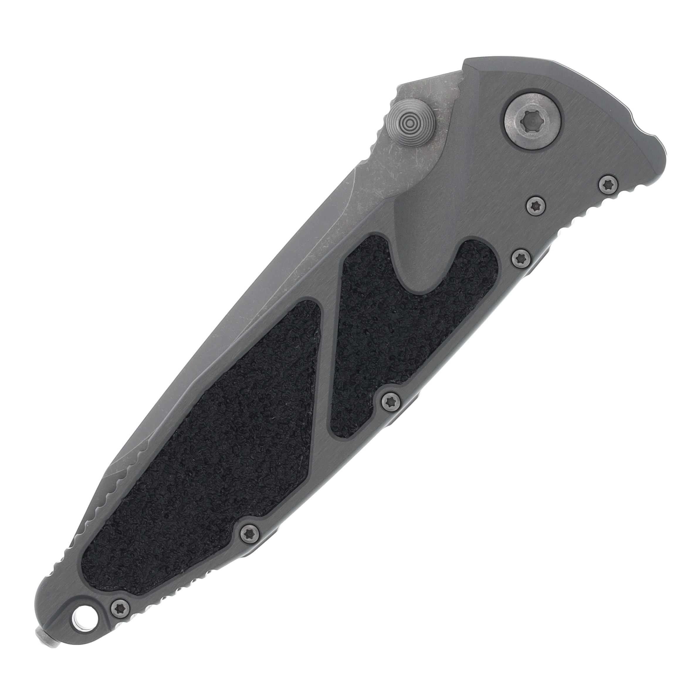 Microtech SOCOM Elite Gray – Black 3.98in Plain Apocalyptic Tanto View 3