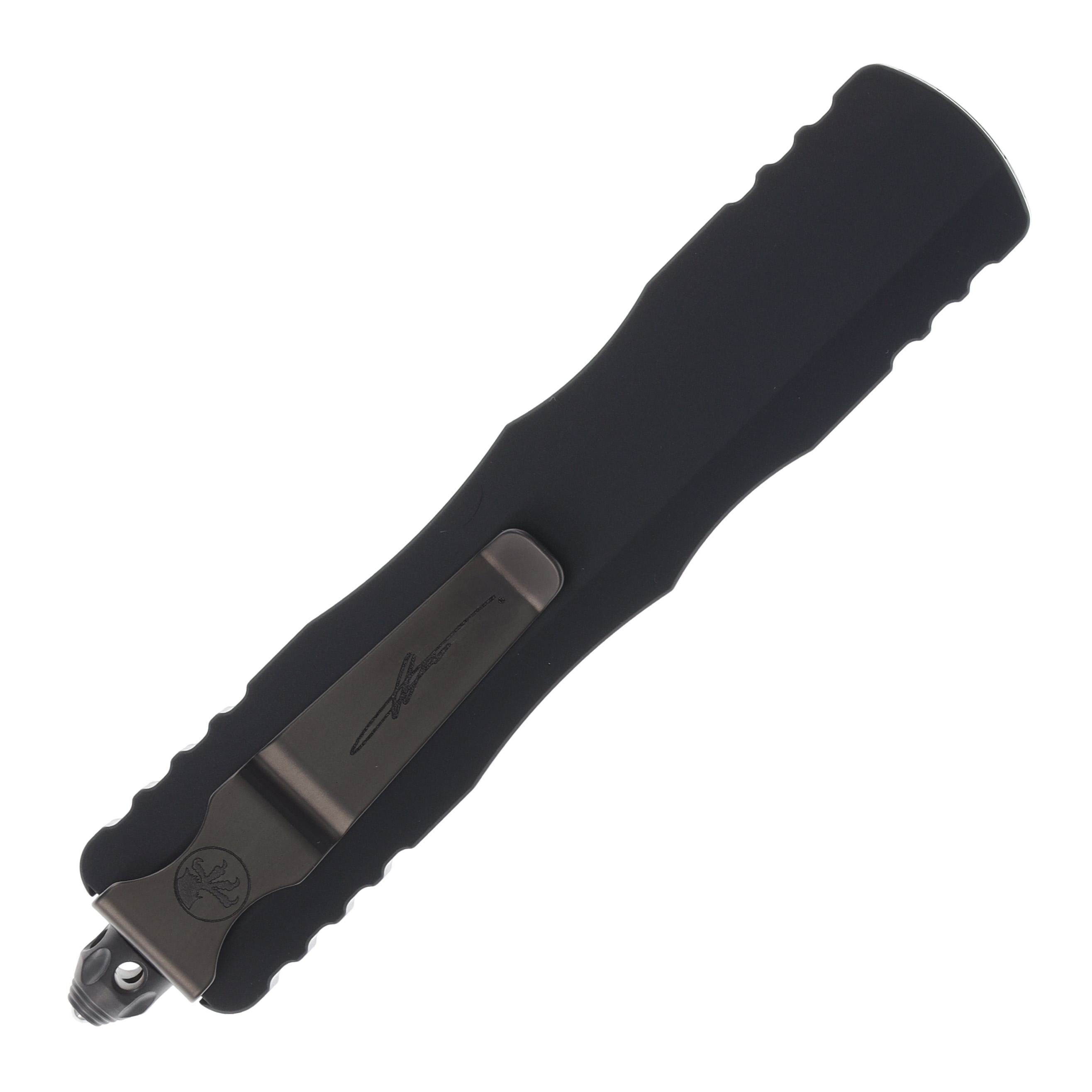 Microtech Signature Series Dirac Delta OTF Automatic Shadow Black F/S Dagger AUMT2273DLCTSH View 4
