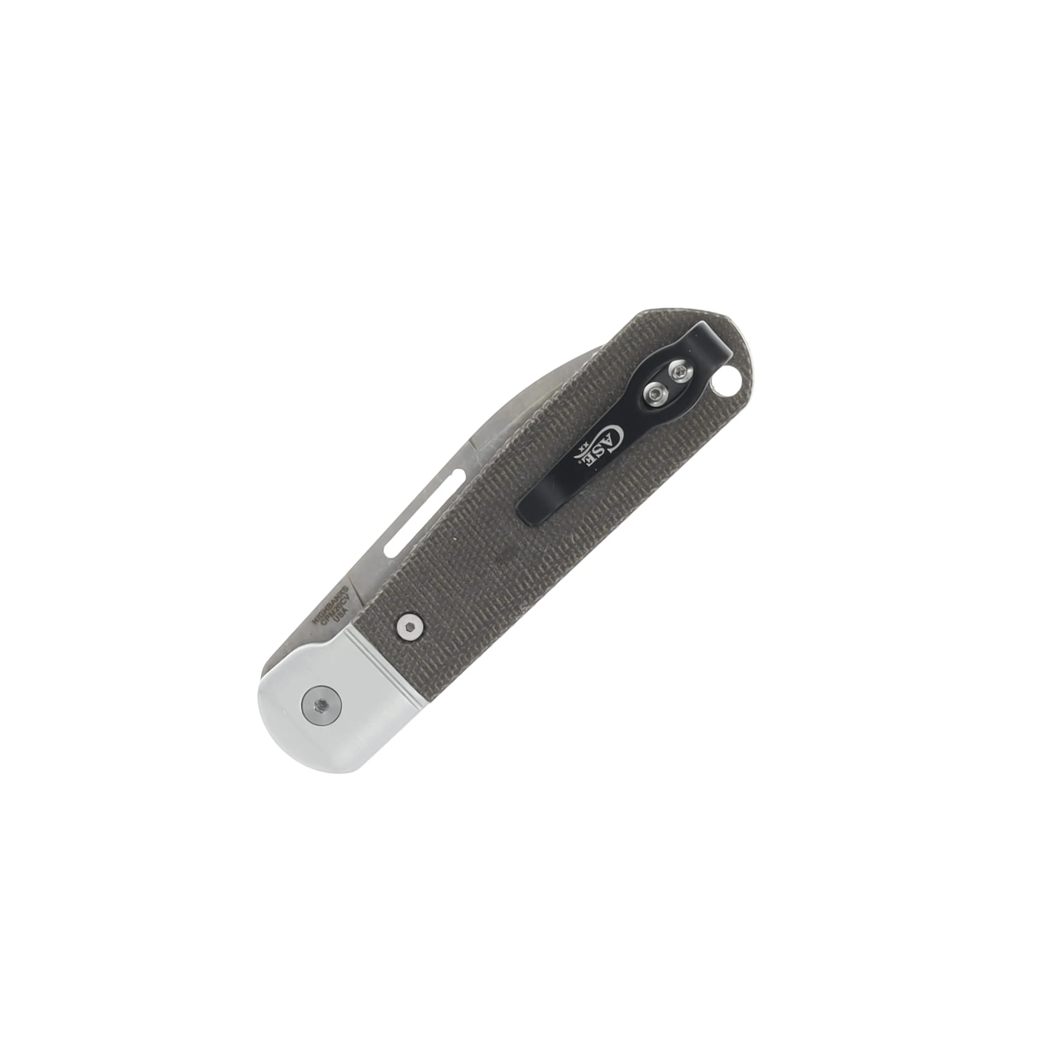 Case XX Bridgeline Highbanks Olive Drab Green Canvas Micarta Folding Knife CA42231 View 4