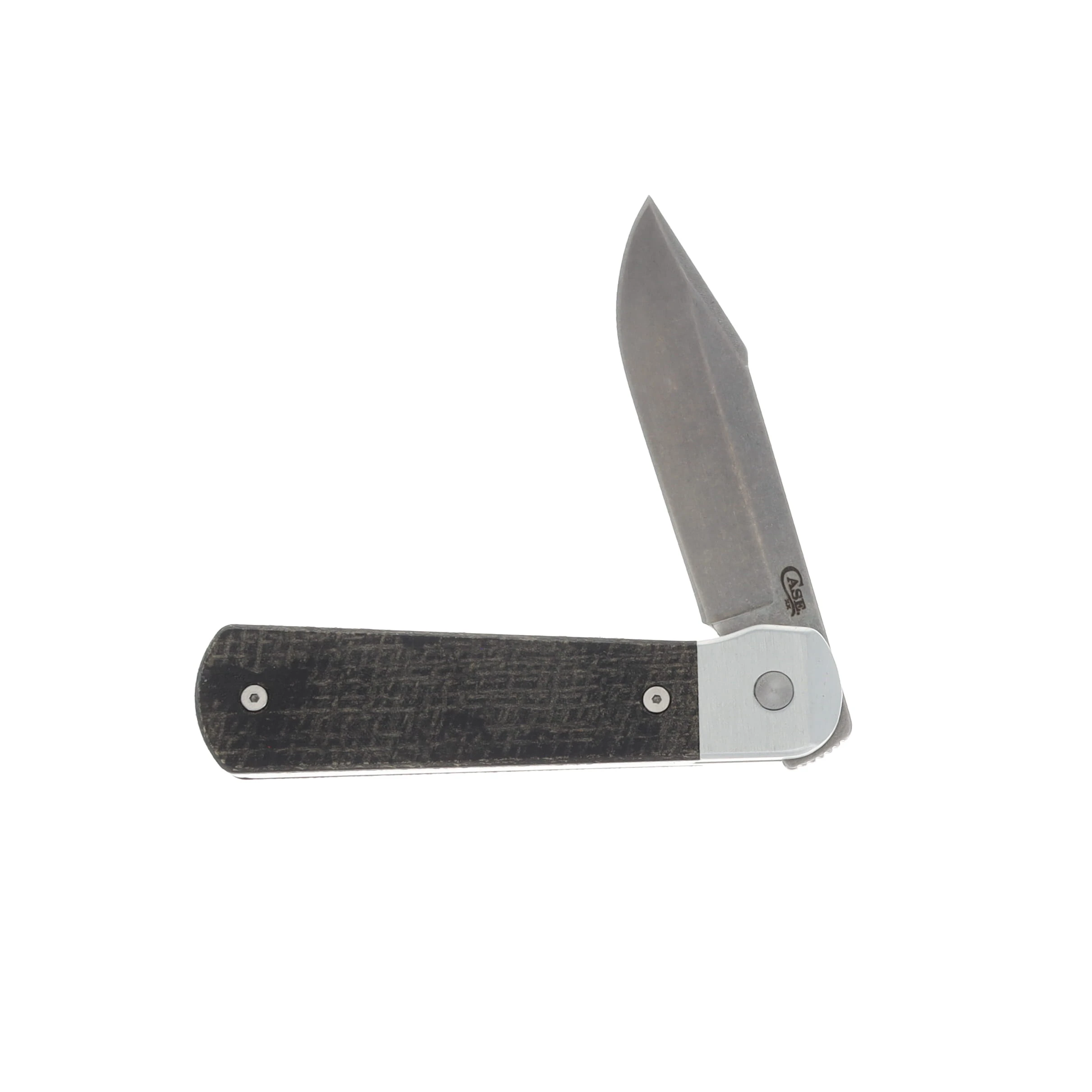 Case XX Bridgeline Longhouse Black Burlap Micarta Linerlock Folding Knife CA50910 View 3