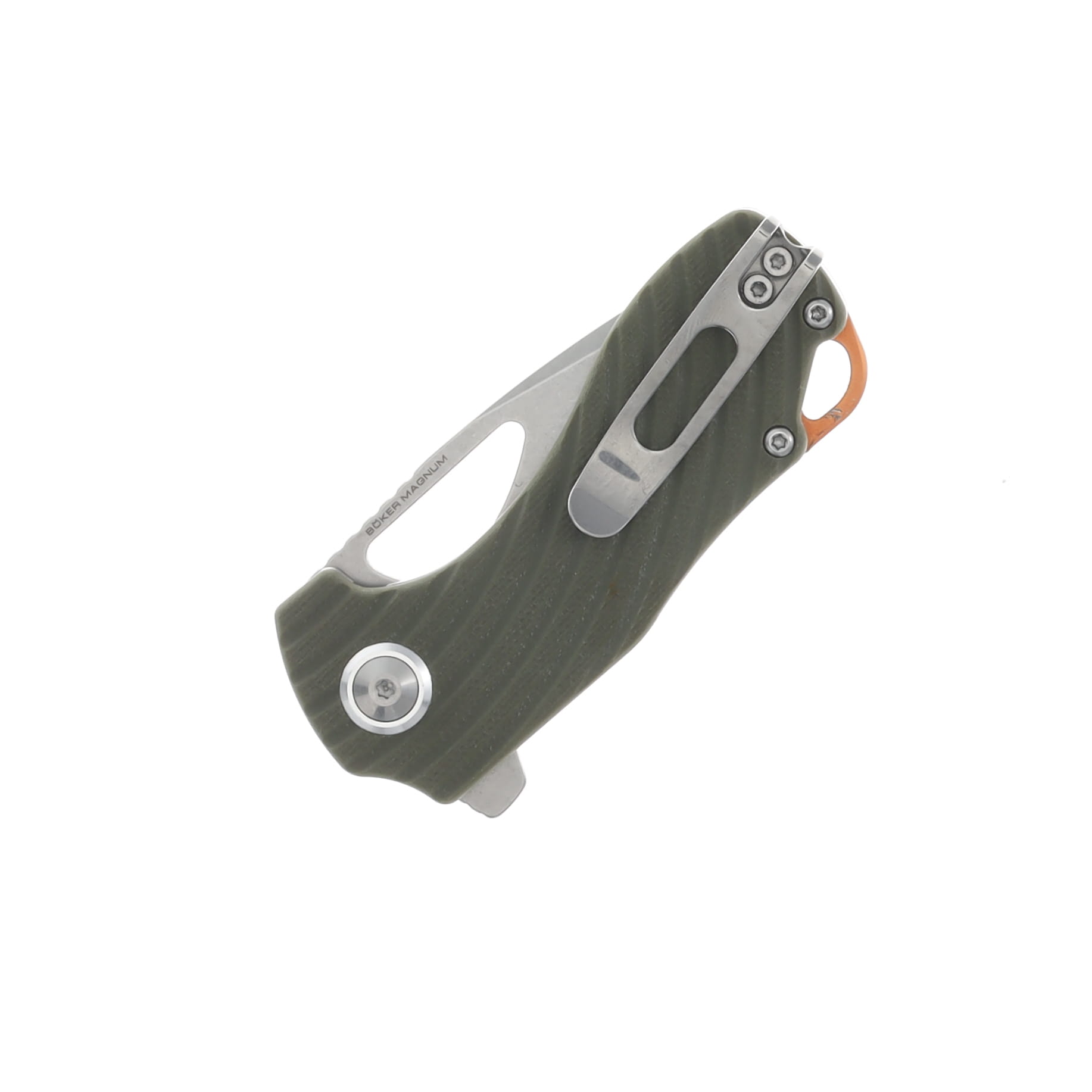 Boker Magnum Tadpole Green 2.36 Inch Plain Stonewash Drop Point BK01SC012 View 4