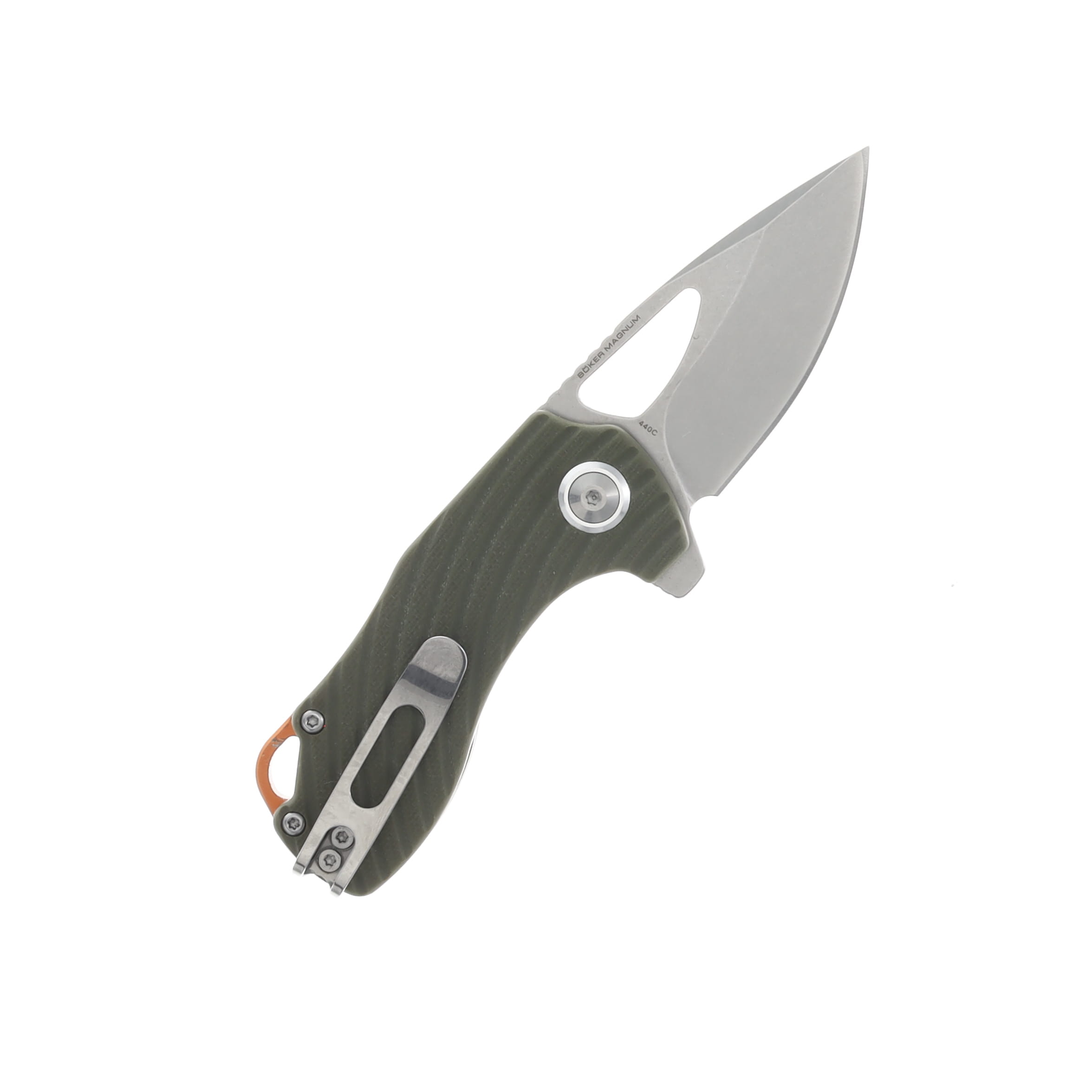 Boker Magnum Tadpole Green 2.36 Inch Plain Stonewash Drop Point BK01SC012 View 2