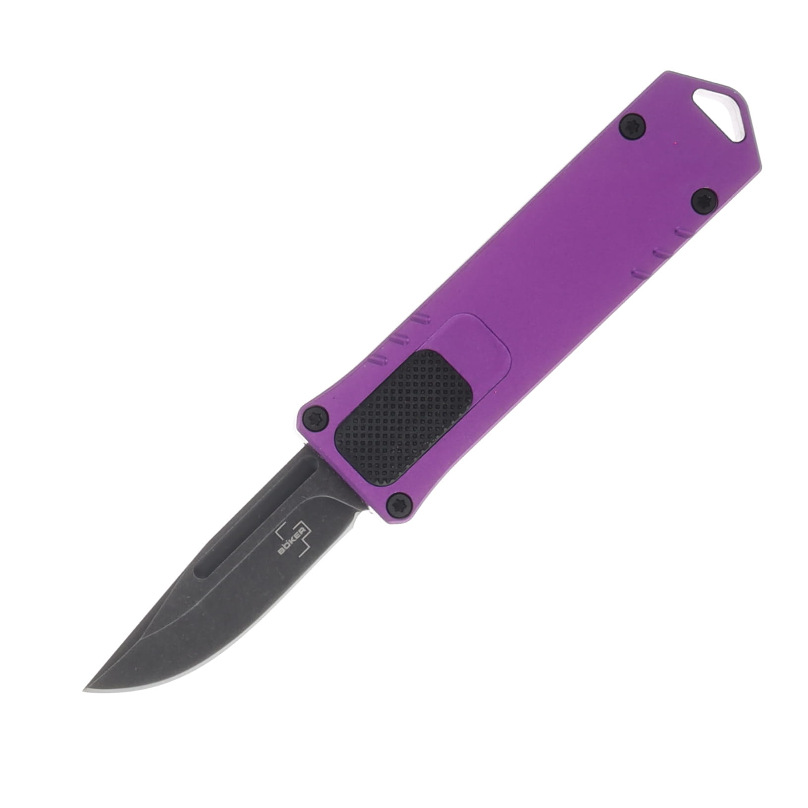 Boker Plus USB 2.0 Out The Front Purple 1.77in Plain Black Stonewash Clip Point AUBK06EX269 View 1