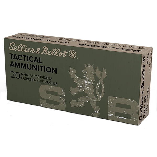 Sellier & Bellot Tactical 7.62x39mm Rifle Ammo 20 Rounds Brass Centerfire 124 Grain FMJ SB76239A View 1