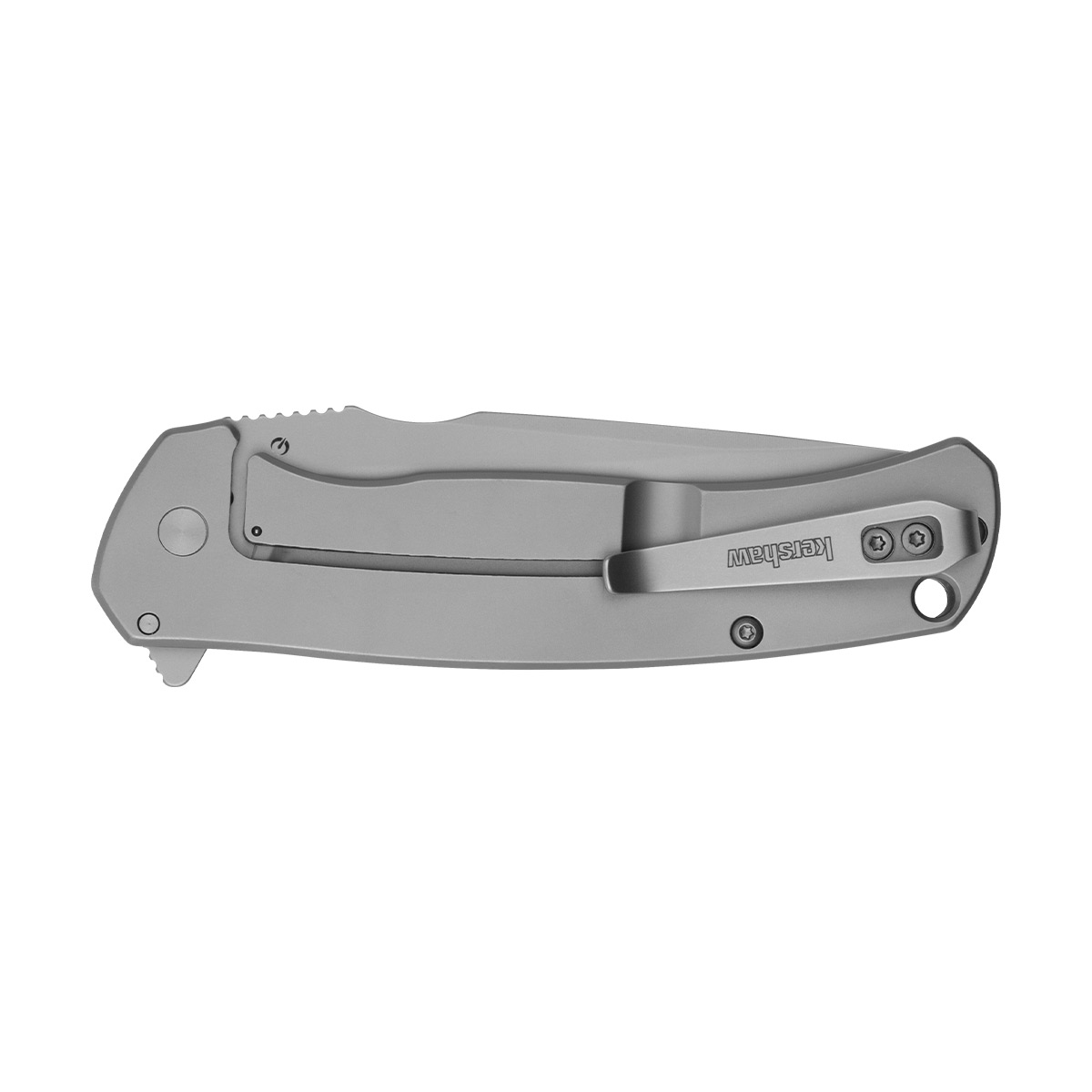 Kershaw Scour Folding Knife Silver 3.3in Plain Bead Blast Drop Point KS1416 View 2