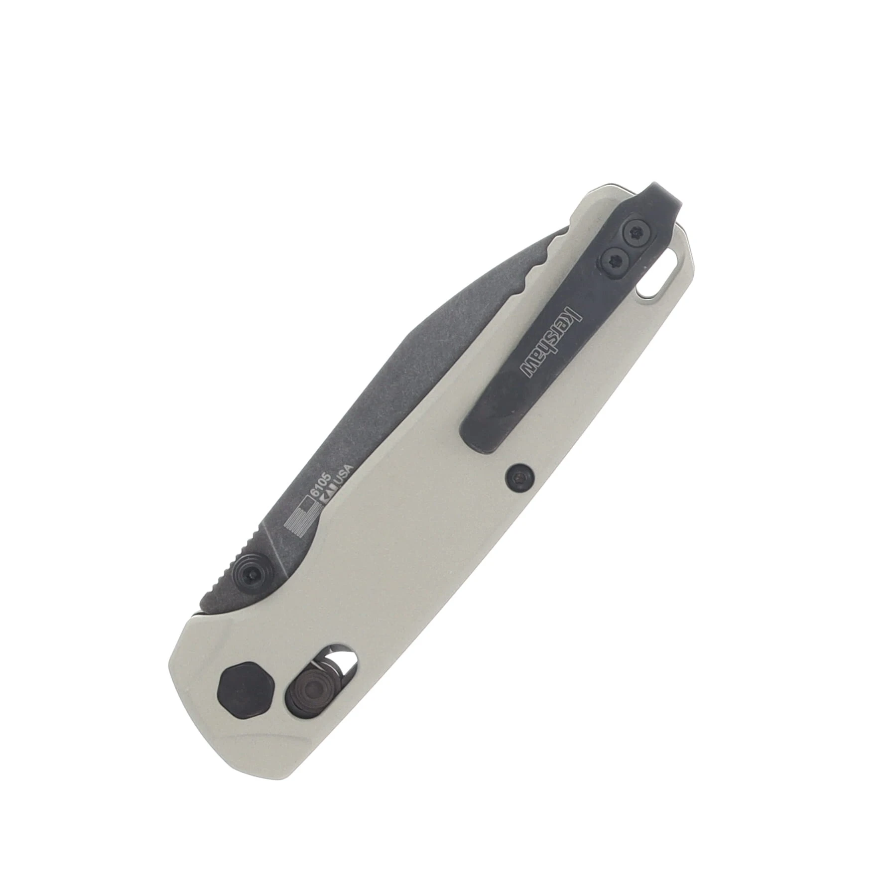 Kershaw Bel Air Bright Nickel 3.1 Inch Plain Blackwash Reverse Tanto KS6105 View 4
