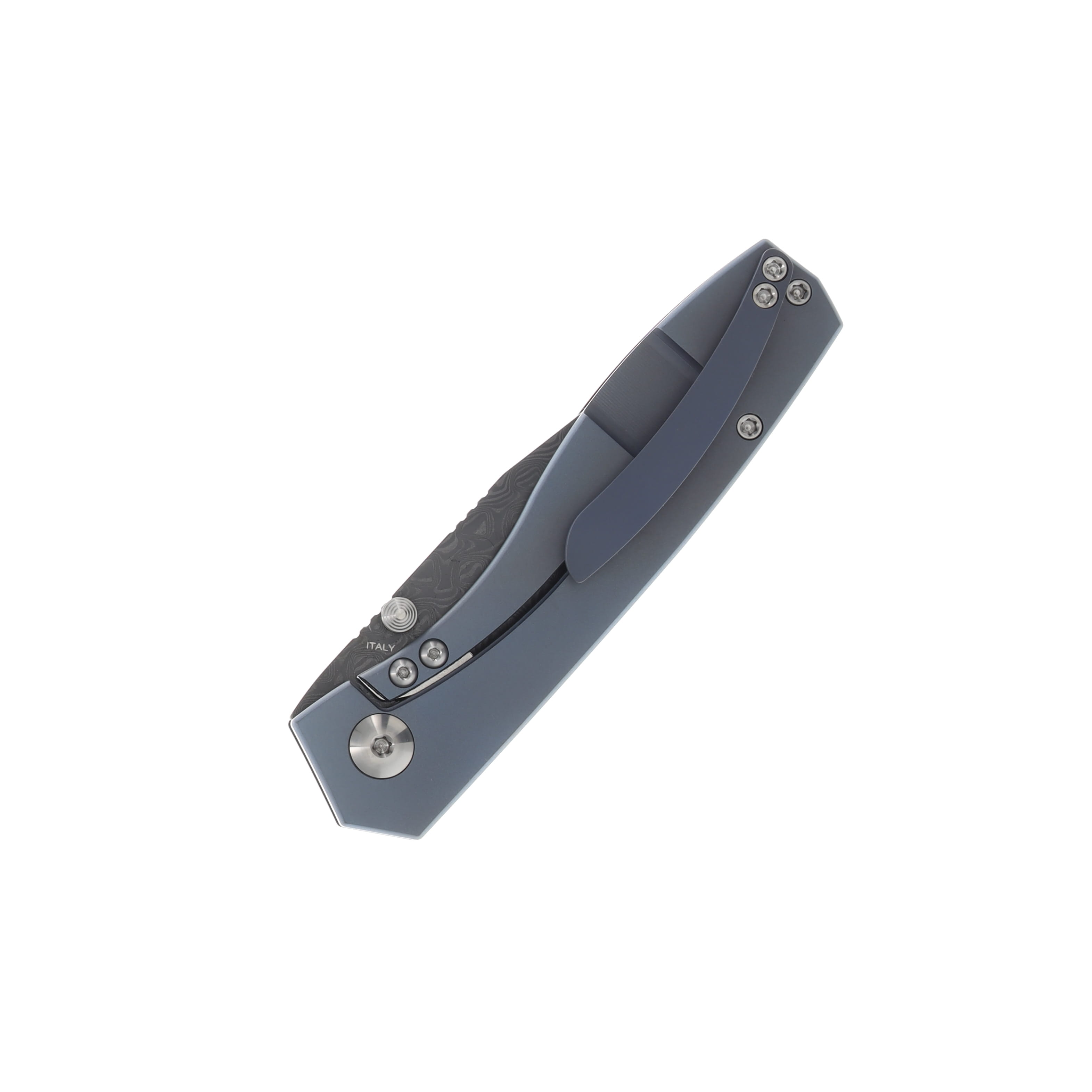 Ocaso Delos Folding Knife Dark Matter Blue 3 Inch Plain Modified Tanto 12IBL View 2
