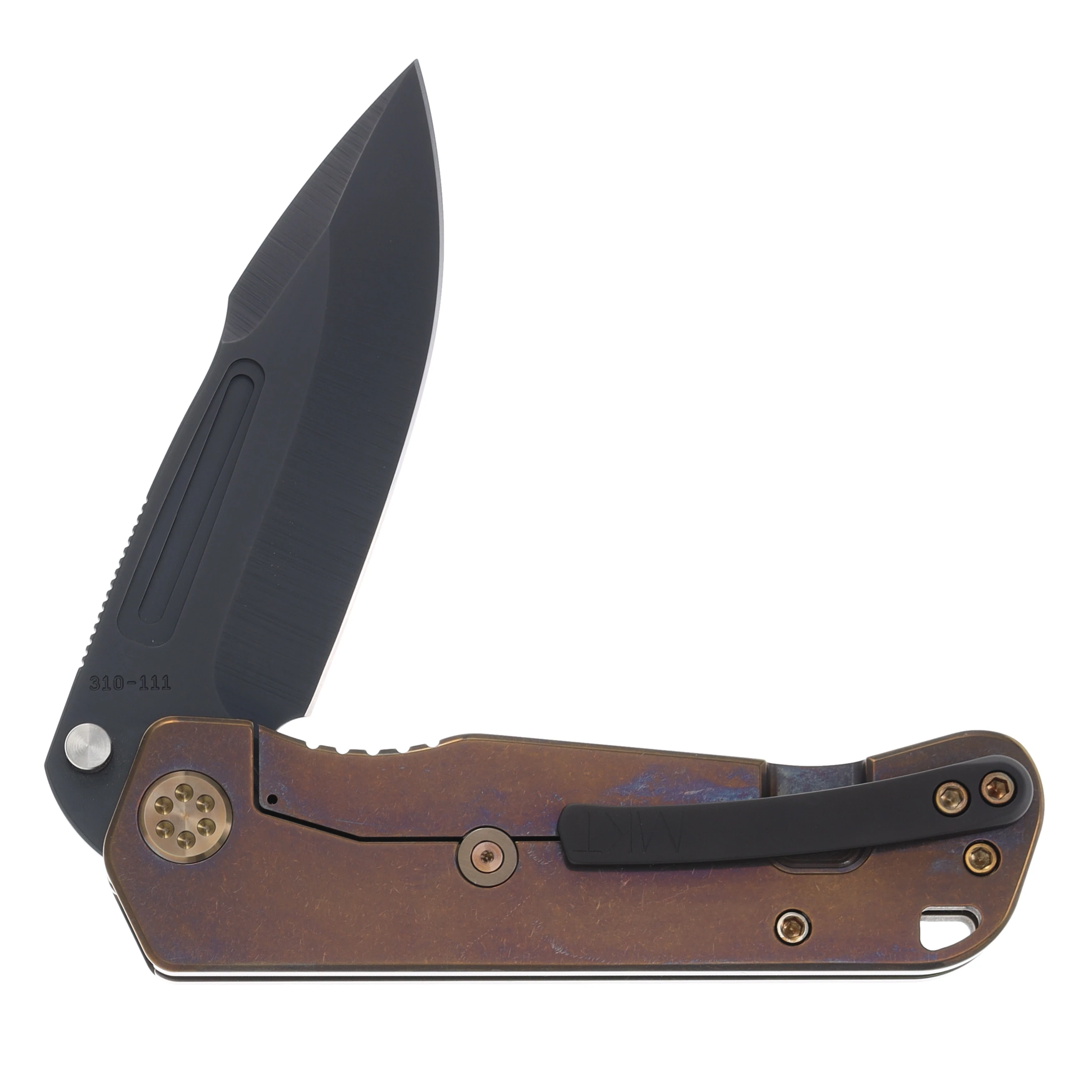 Medford Proxima Folding Knife DLC S35VN/Bronze Titanium with Bronze Hardware and Clip MK200SPQ-36A1-T1CP-Q4 View 4