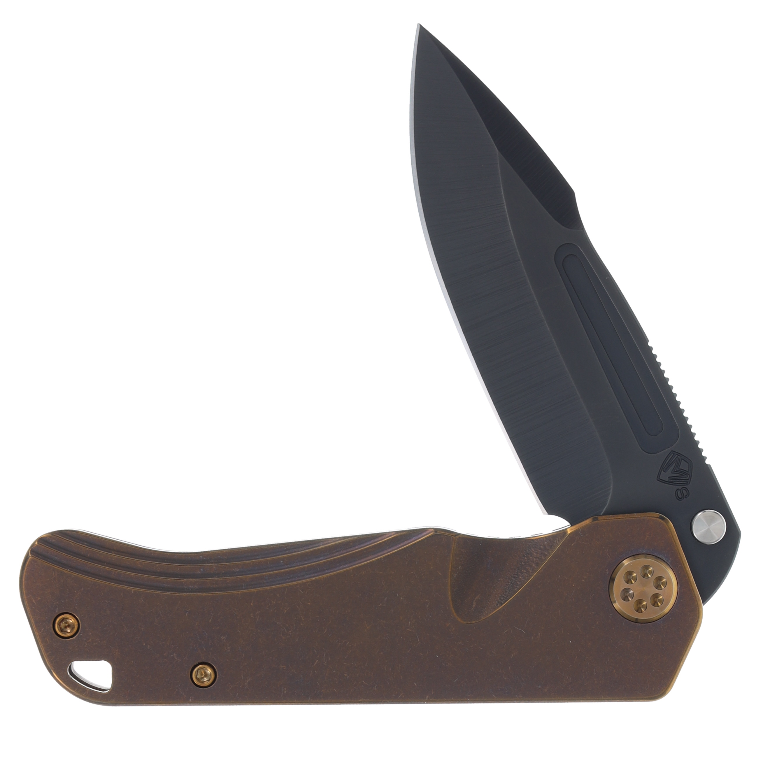 Medford Proxima Folding Knife DLC S35VN/Bronze Titanium with Bronze Hardware and Clip MK200SPQ-36A1-T1CP-Q4 View 3