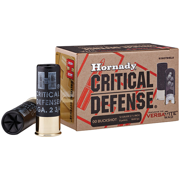 Hornady Critical Defense 12 Gauge Ammunition 10 Rounds Plastic 2.75in 8 Pellets 00 Buckshot 86240 View 1