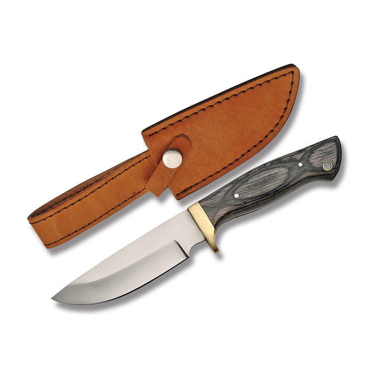 Szco Supplies 8.75in Black Pakkawood Drop Point Skinner Fixed Blade Knife 203361BK View 1