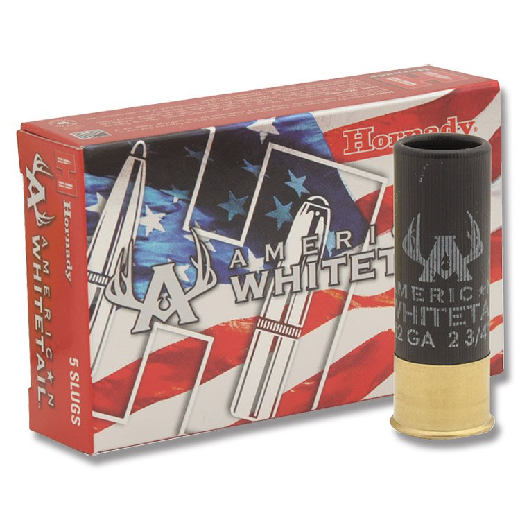 Hornady American Whitetail 12 Gauge Ammunition 2-3/4" 325 Grain 5 Rounds Interlock HP Sabot Slug PT 86271 View 1
