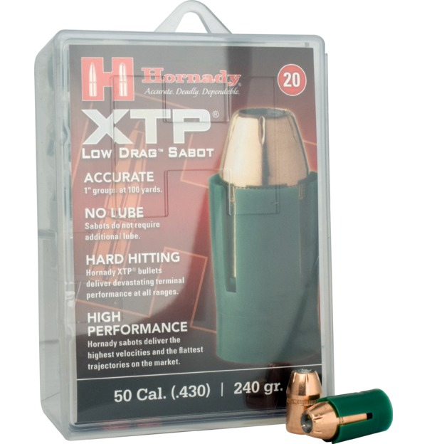 Hornady Muzzleloading .50 Cal Sabot .44 Cal JHP XTP Bullet 240gr Sabot 20Rd 6720 View 1