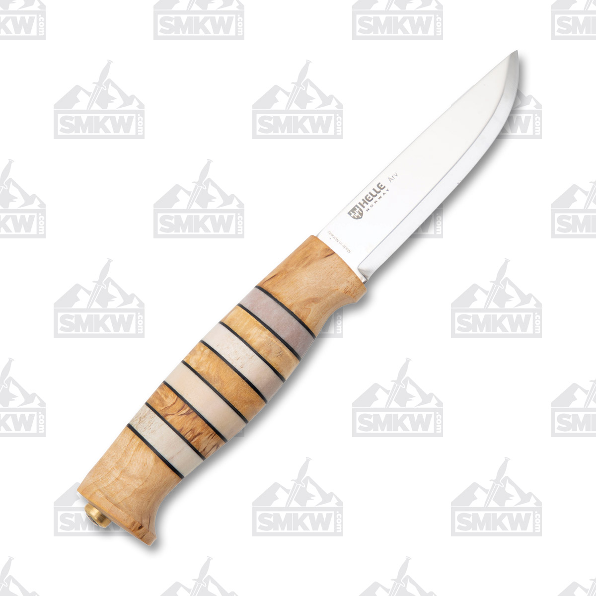 Helle Knives Arv Fixed Blade Knife Curly Birch/Staghorn/Leather HF14 View 4