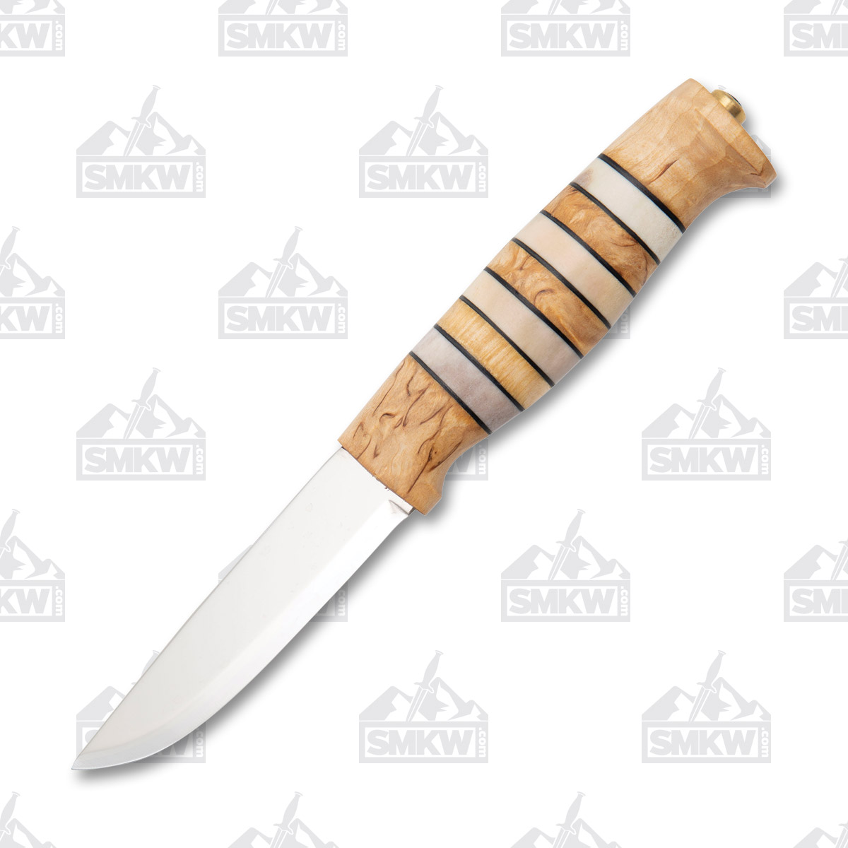 Helle Knives Arv Fixed Blade Knife Curly Birch/Staghorn/Leather HF14 View 3