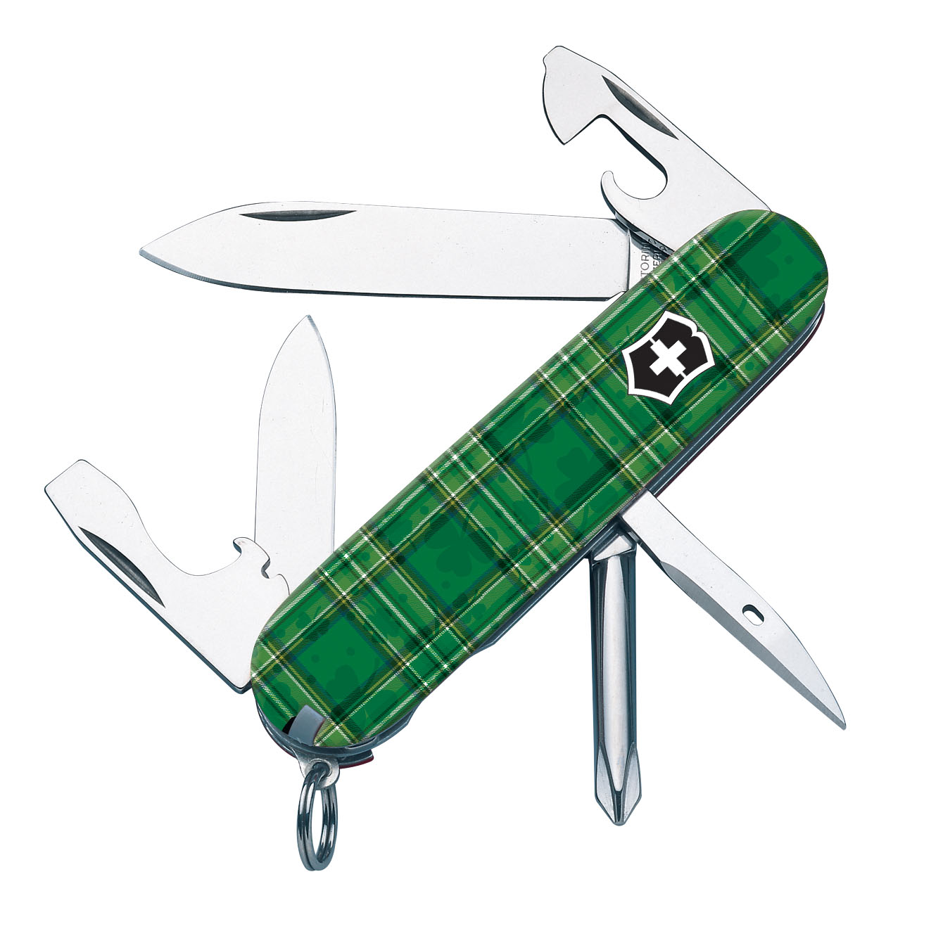 Victorinox SMKW Exclusive Tinker Swiss Army Knife Irish Clover Plaid V1158 View 1