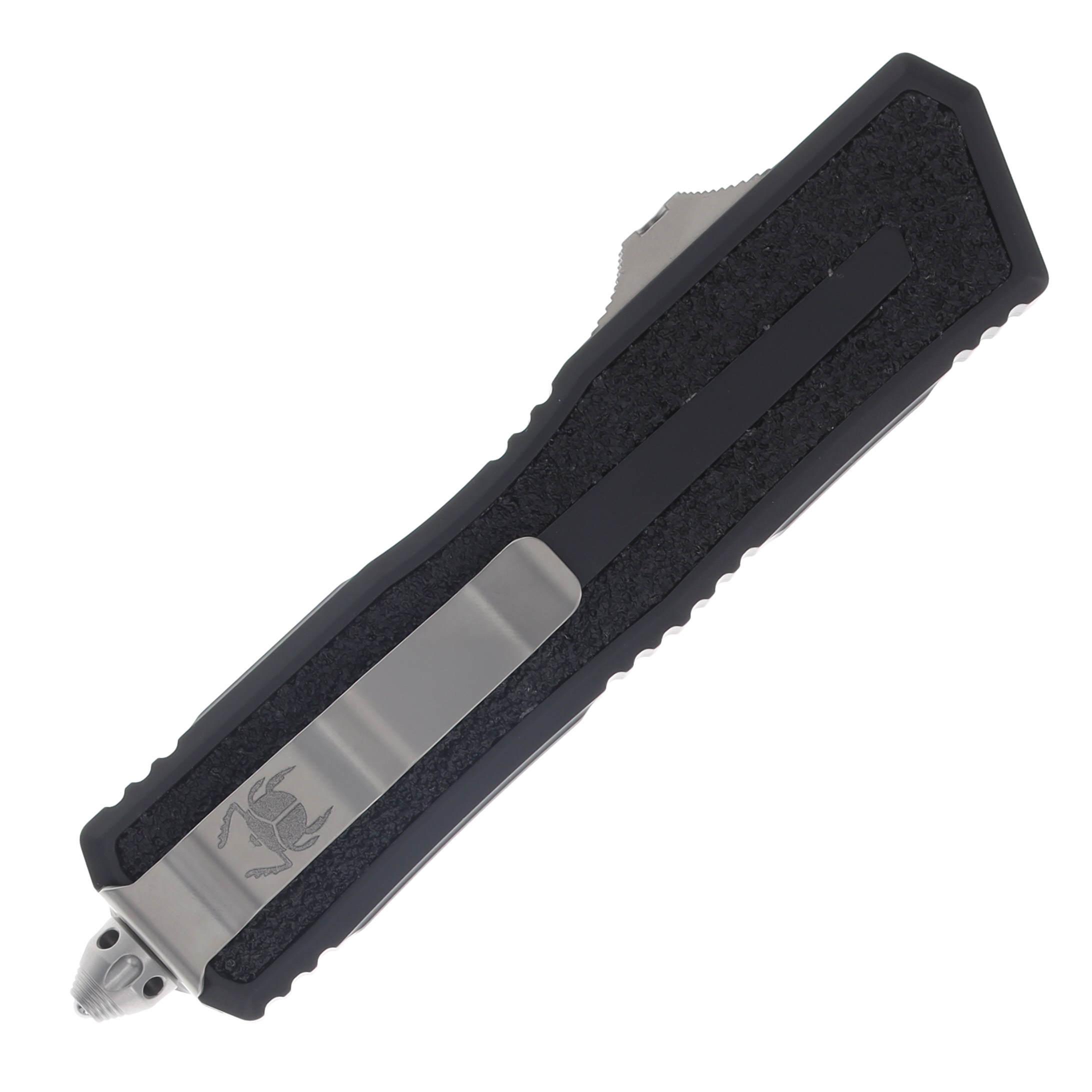Microtech Scarab II 2023 Automatic 3.9 Inch Plain Stonewash Drop Point AUMT127810 View 4