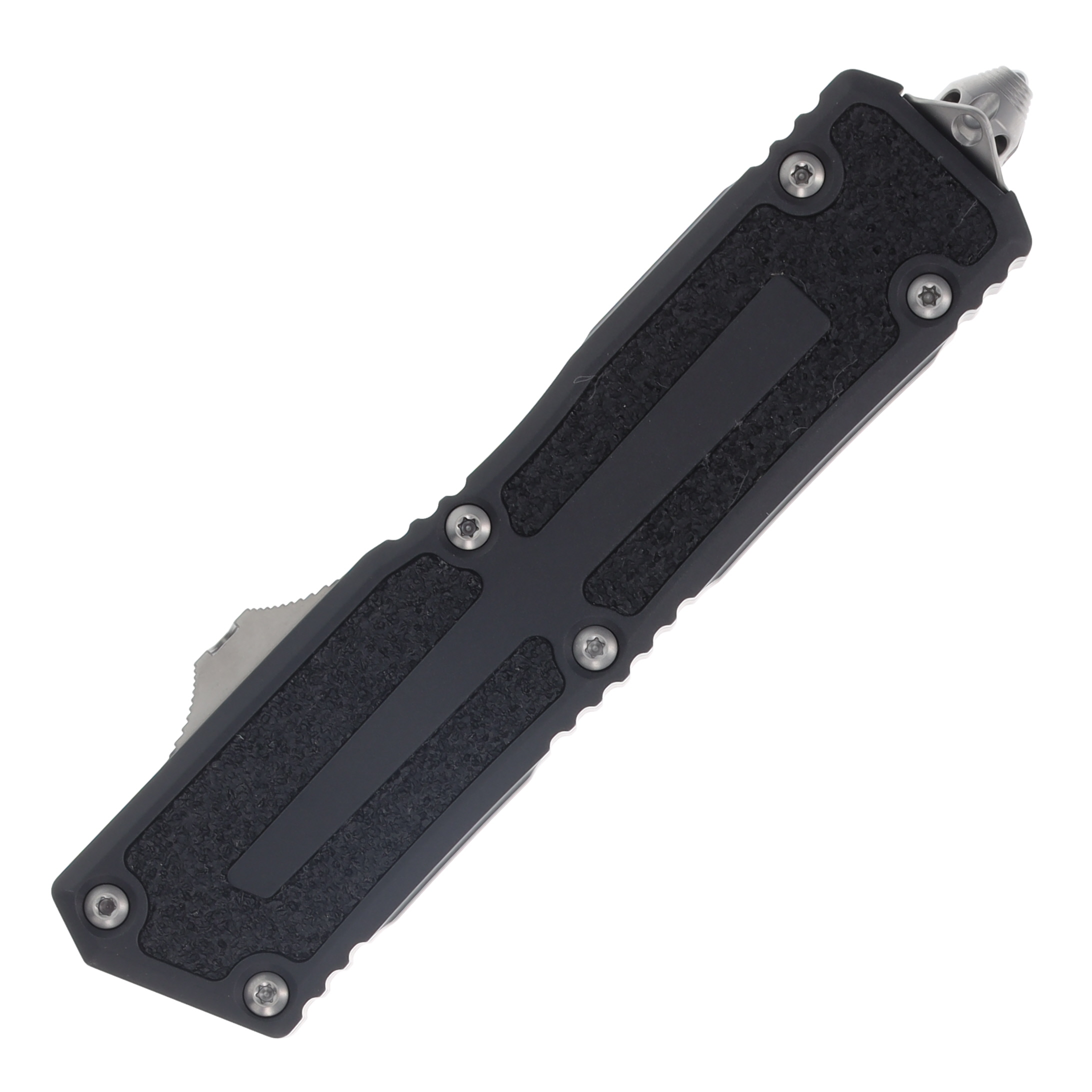 Microtech Scarab II 2023 Automatic 3.9 Inch Plain Stonewash Drop Point AUMT127810 View 3